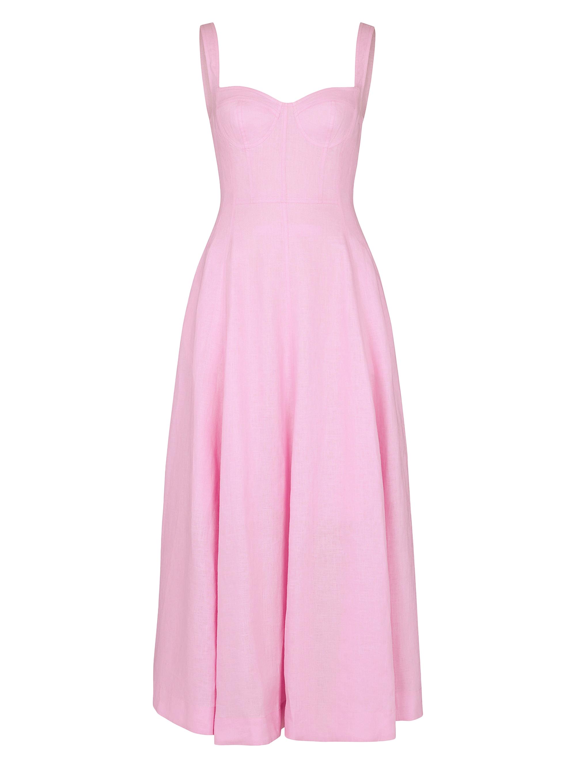 Nicholas the Label Women's Anya Panelled Linen A-Line Maxi Dress - Rose