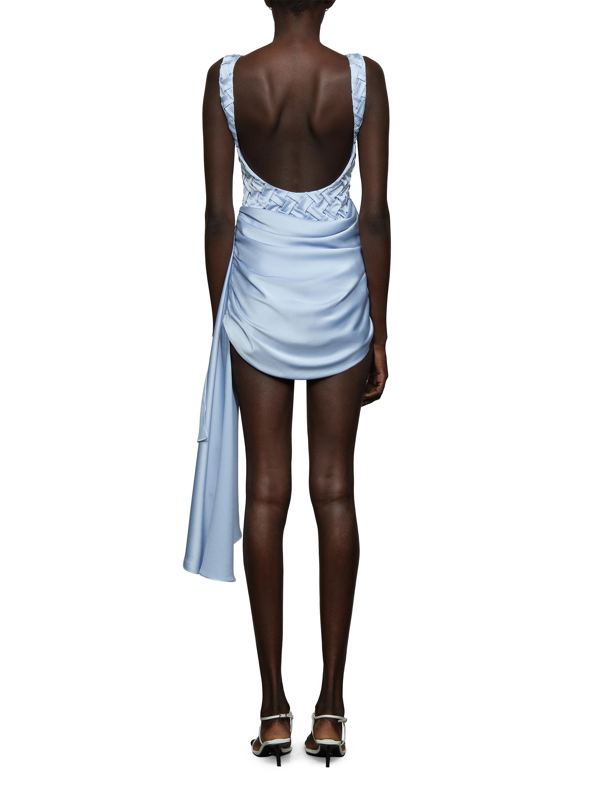 Et Ochs Women's Antonella Draped Woven Boatneck Minidress - Blue Clay | Thumbnail 4