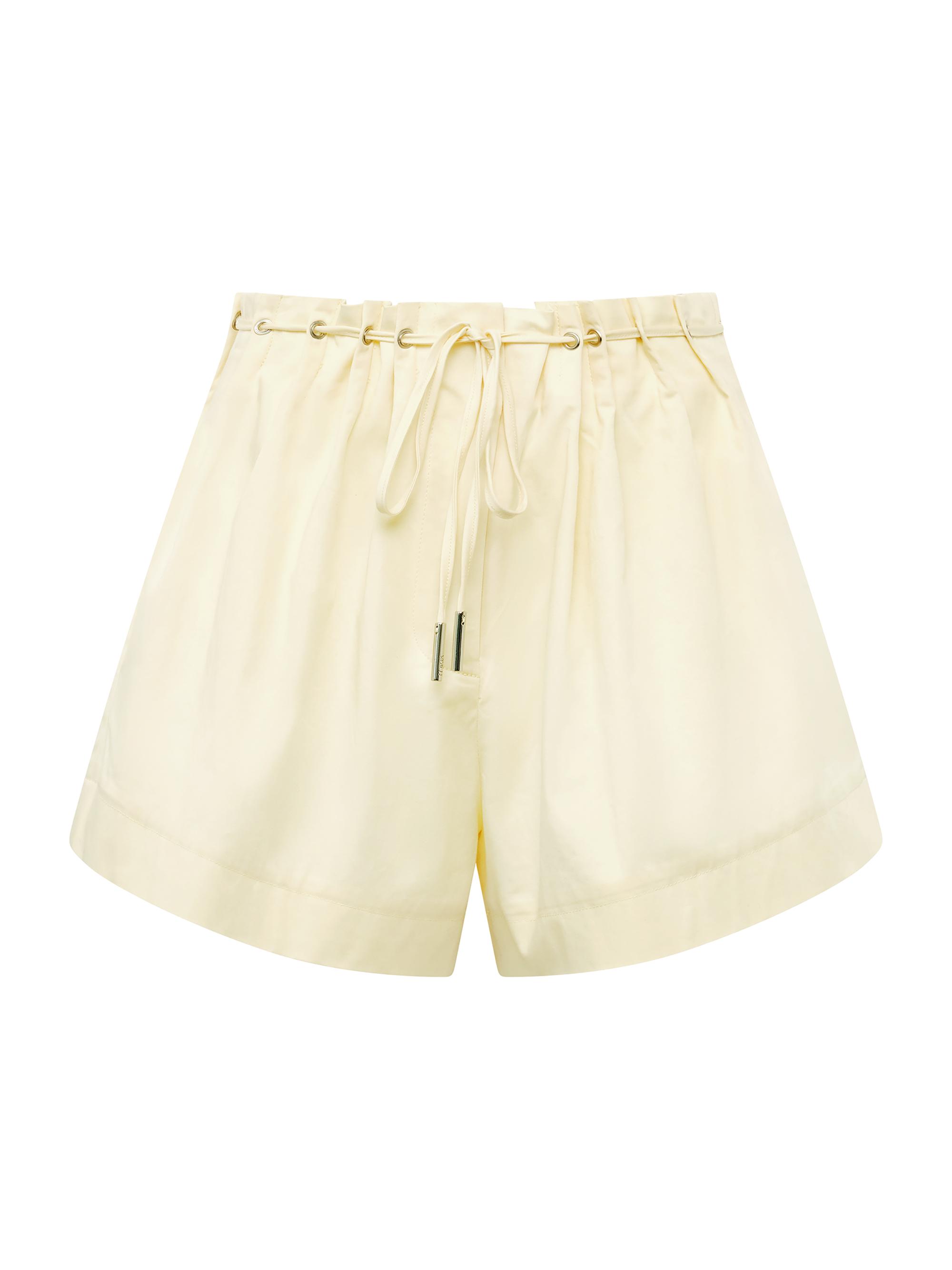 Et Ochs Women's Ripley Stretch-Cotton Drawstring Shorts - Wax