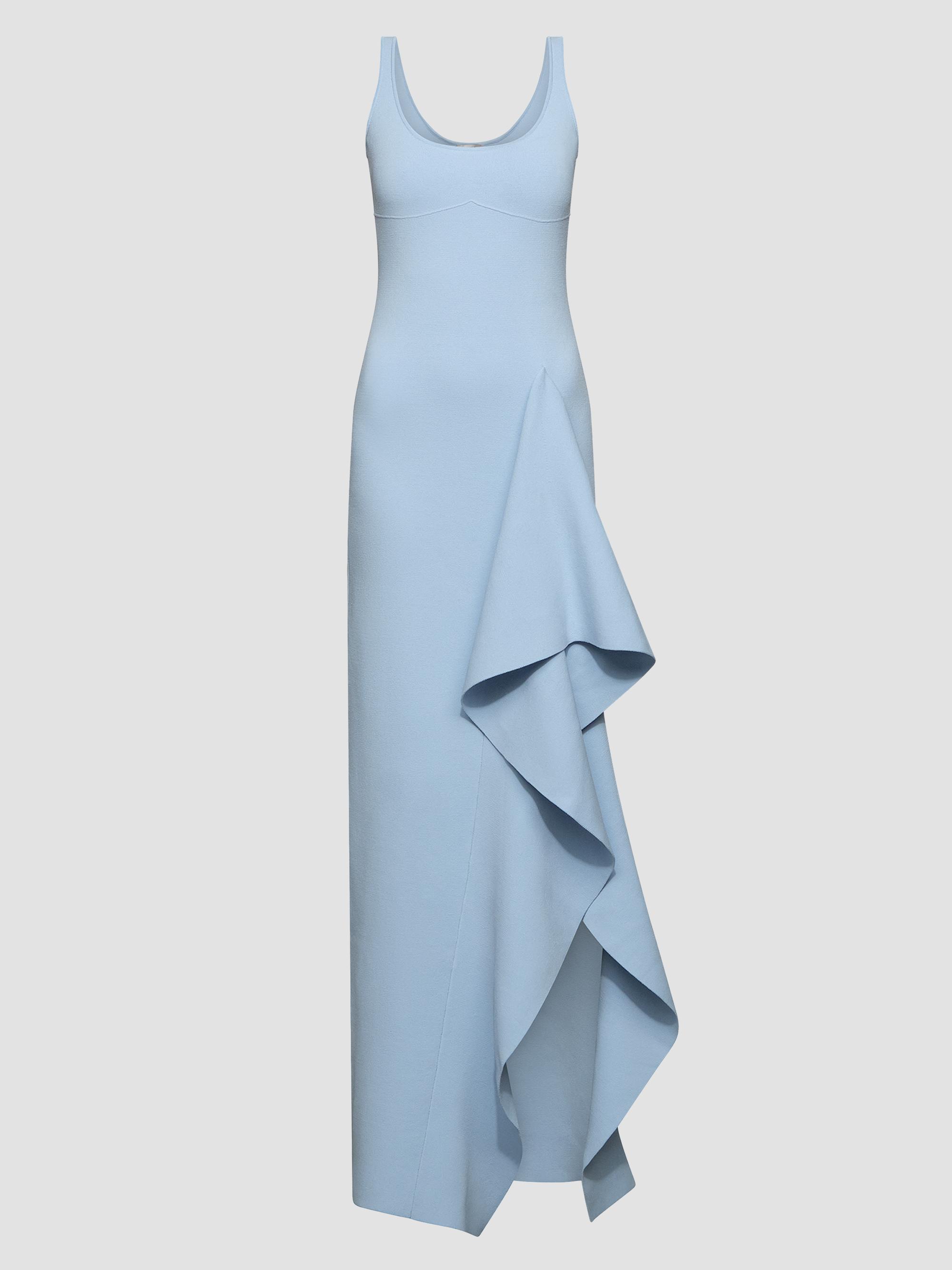Et Ochs Women's Drew Fine-Knit Ruffle Scoopneck Gown - Blue Clay