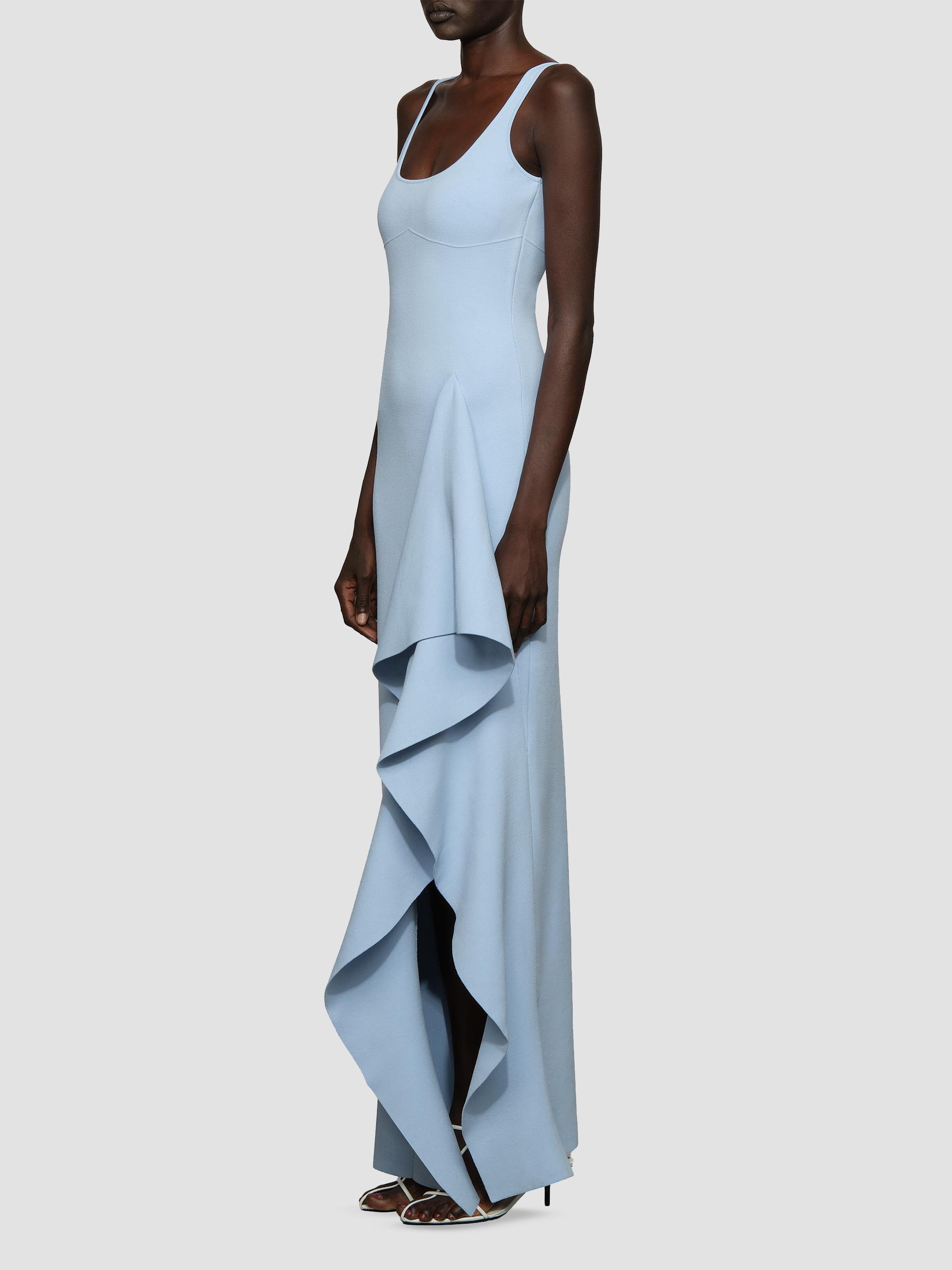 Et Ochs Women's Drew Fine-Knit Ruffle Scoopneck Gown - Blue Clay | Thumbnail 4
