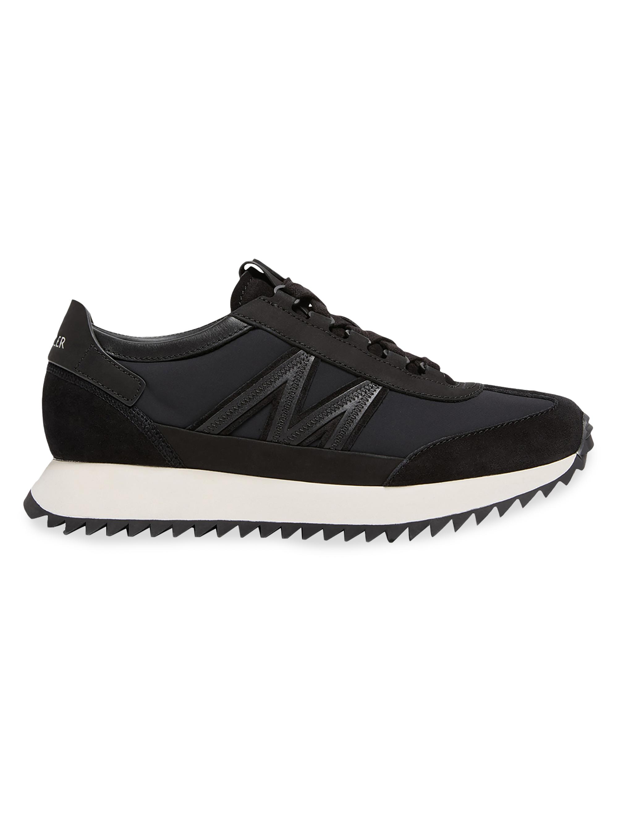 Moncler Women's Pacey2 and Sneakers in Suede and Nubuck - Black