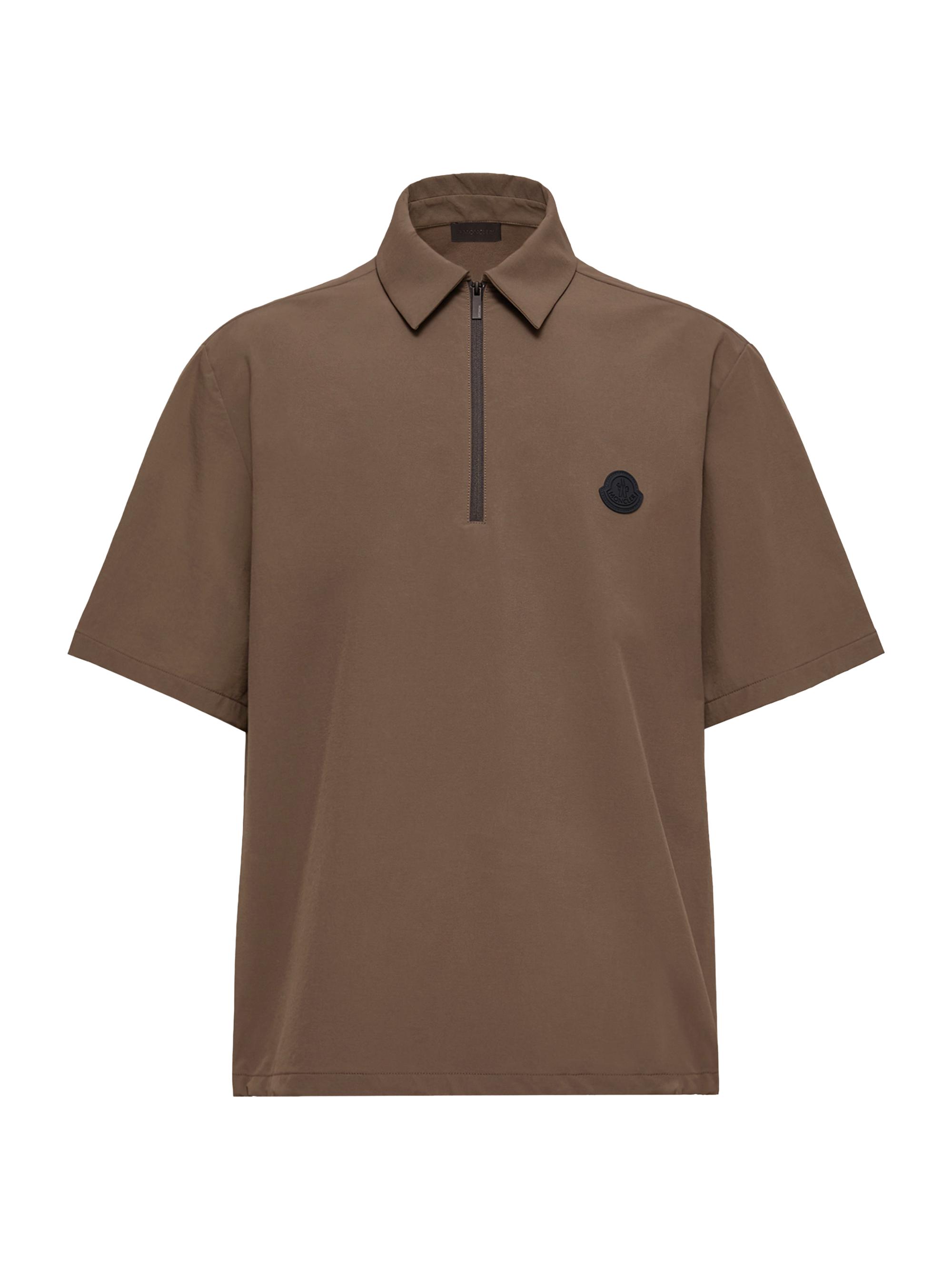 Moncler Men's Half-Zip Polo Shirt - Brown