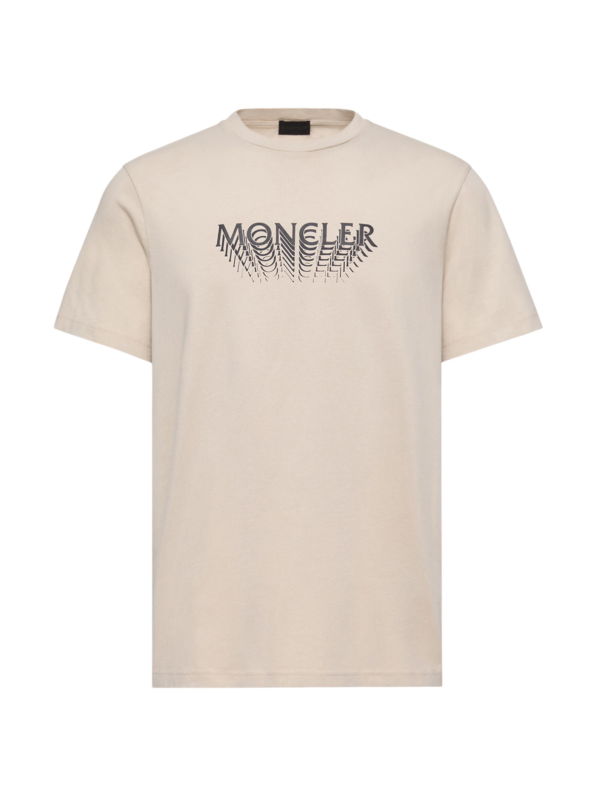 Moncler Men's Crewneck T-Shirt in Cotton Jersey - Light Beige