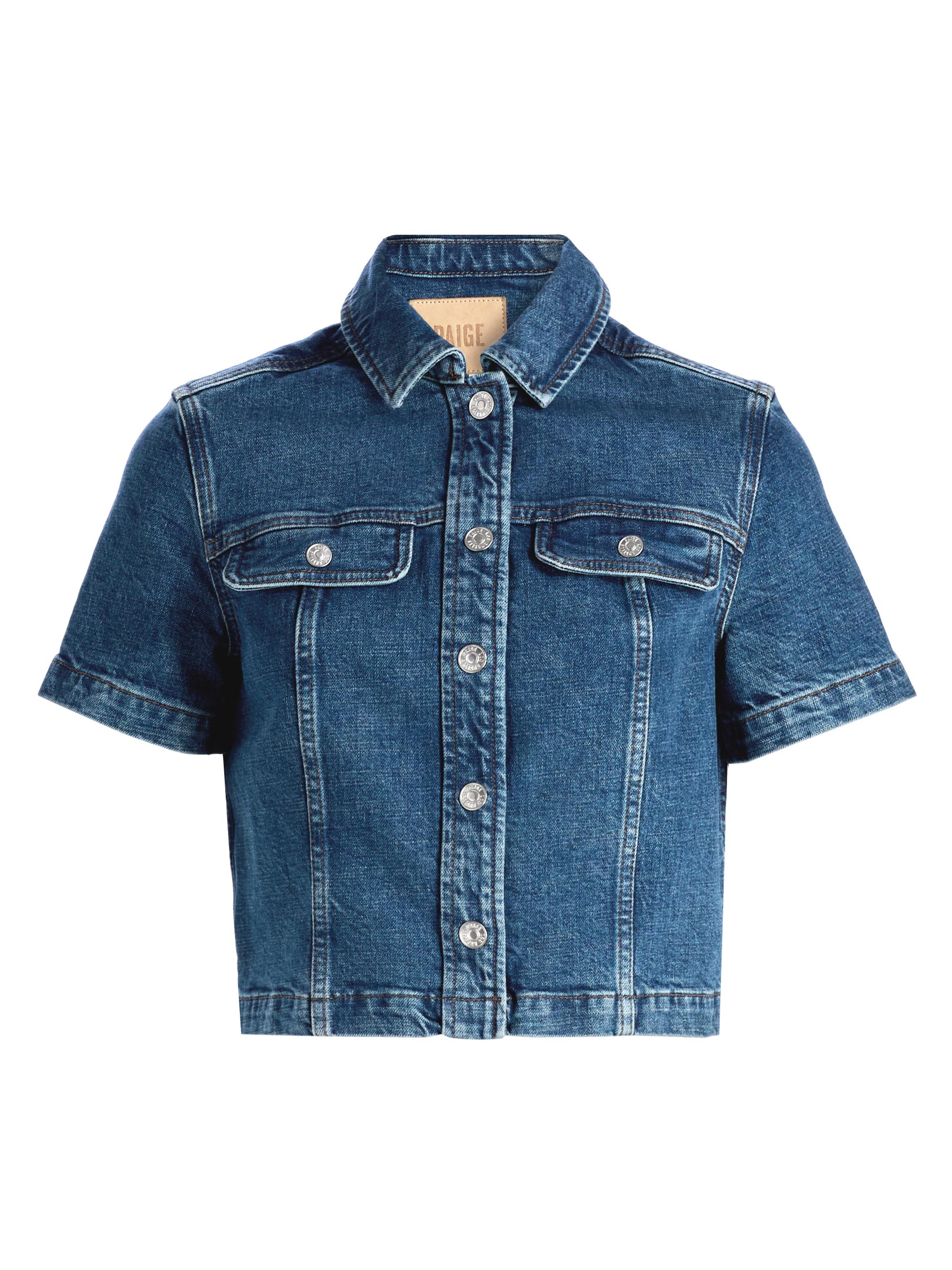 Paige Women's Elly Crop Denim Shirt - Laguna