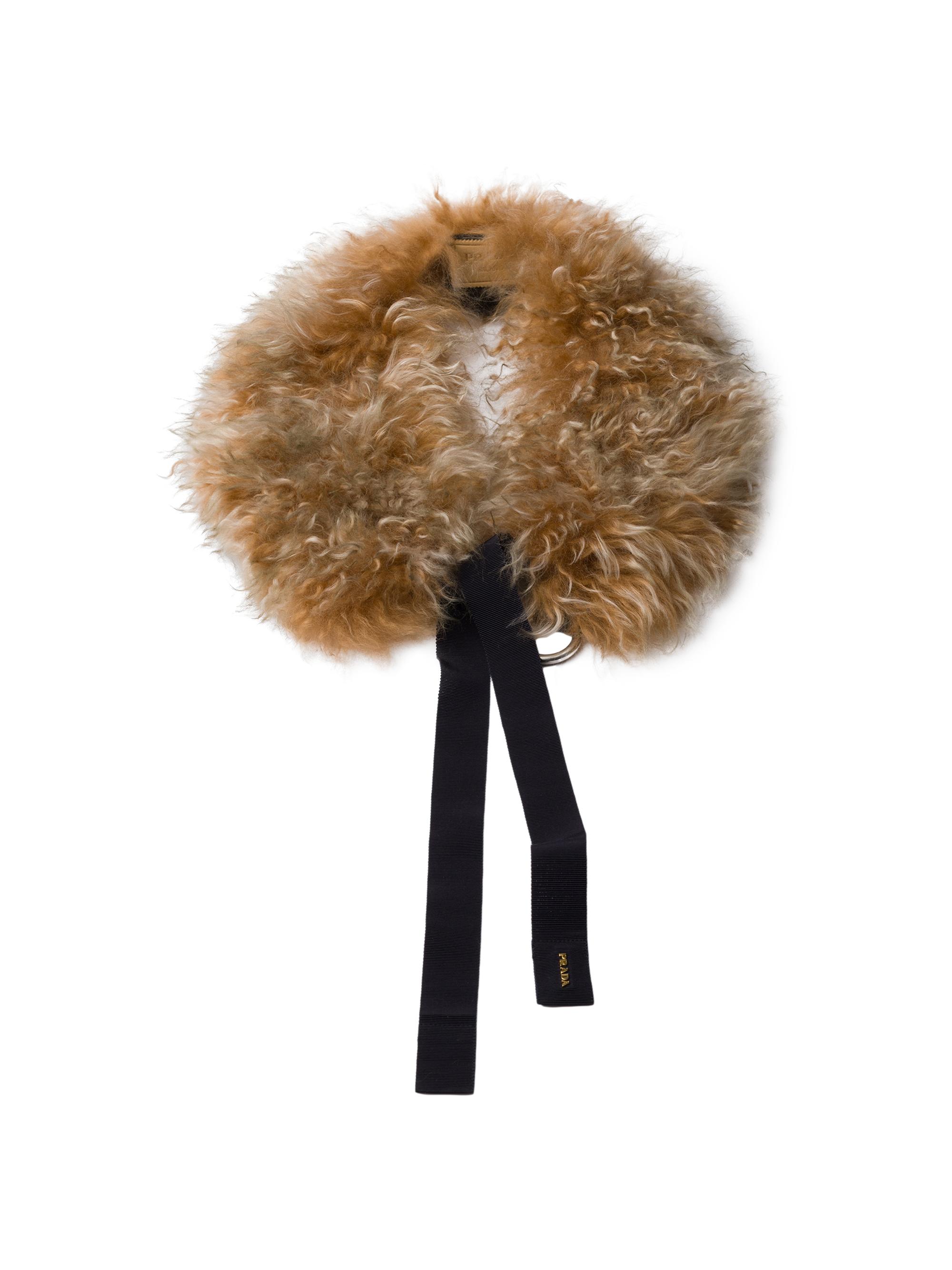 Prada Women's Shearling Collar - Beige Khaki | Thumbnail 4