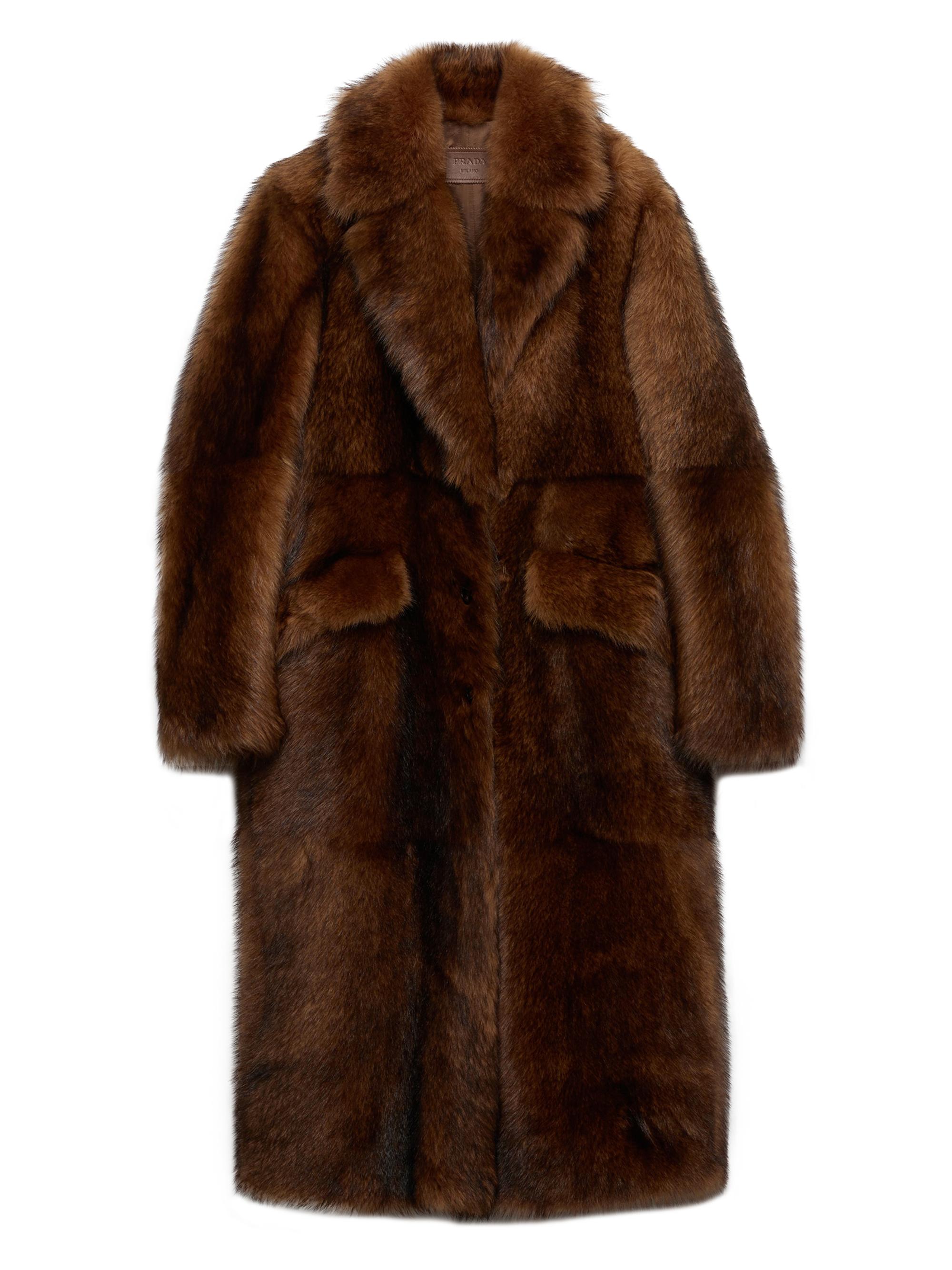Prada Women's Shearling Coat - Brown