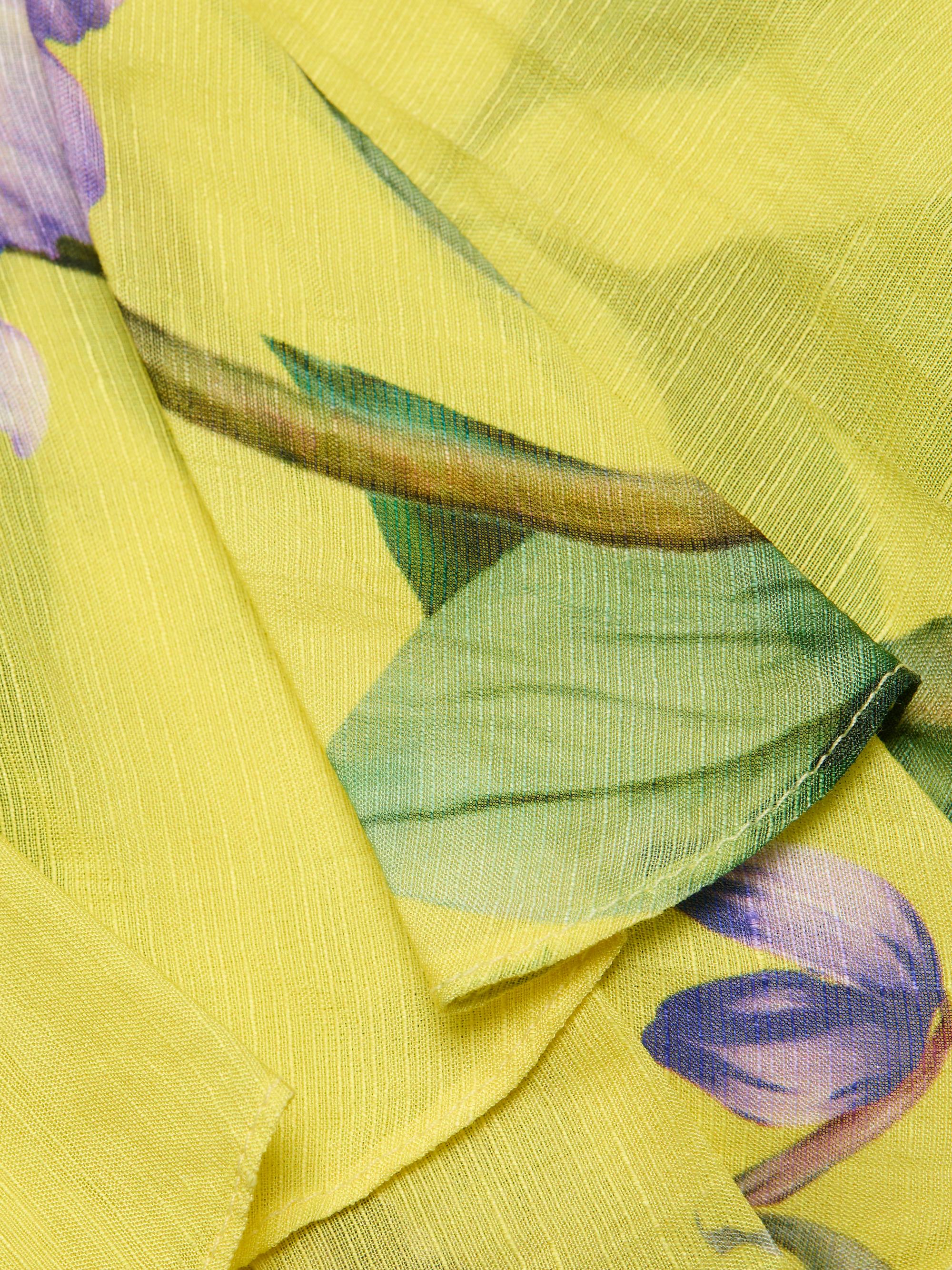 Hemant & Nandita Women's Ruffled Floral Linen-Blend Top - Yellow | Thumbnail 7