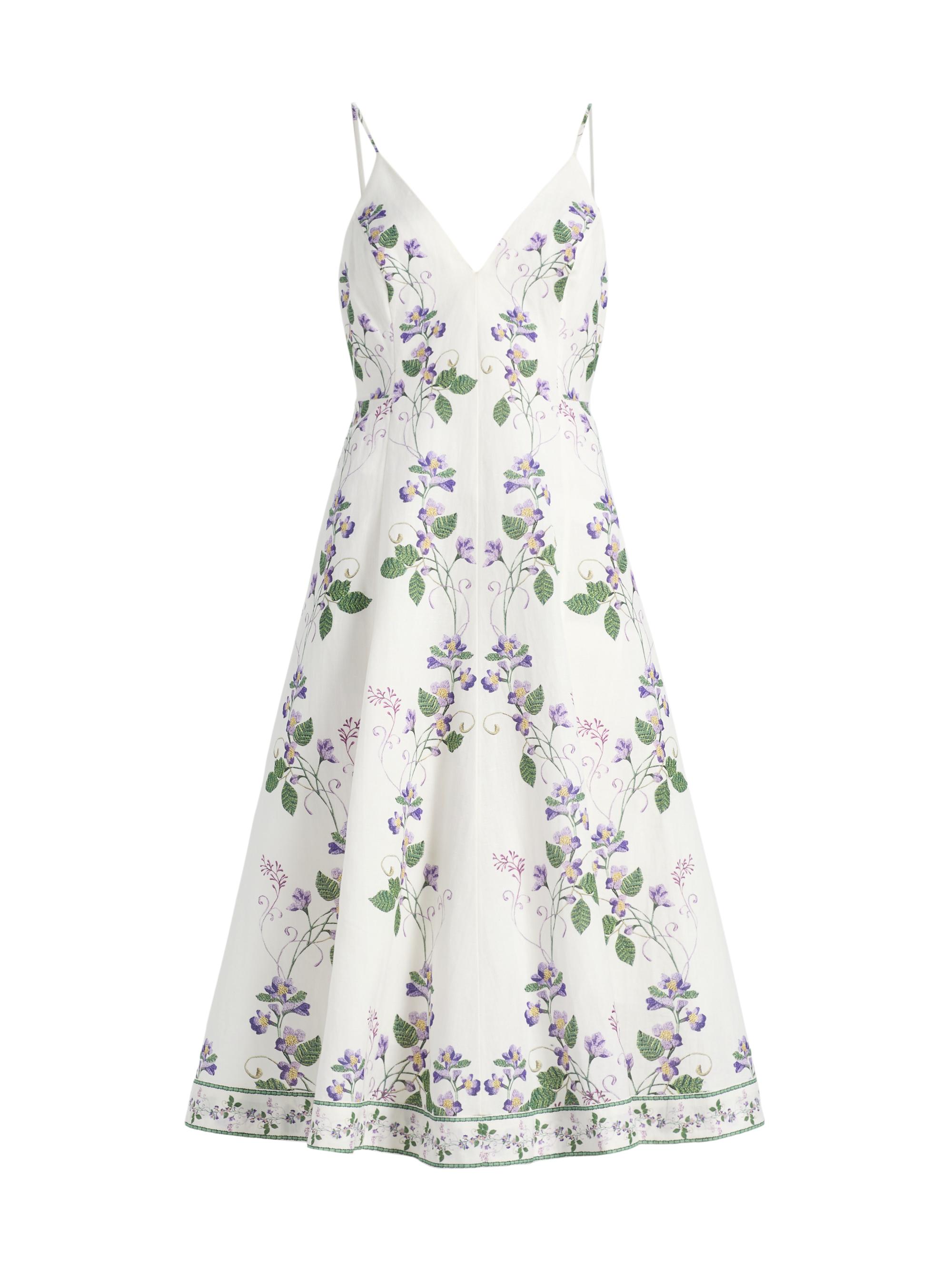 Hemant & Nandita Women's Floral Linen-Cotton Midi-Dress -