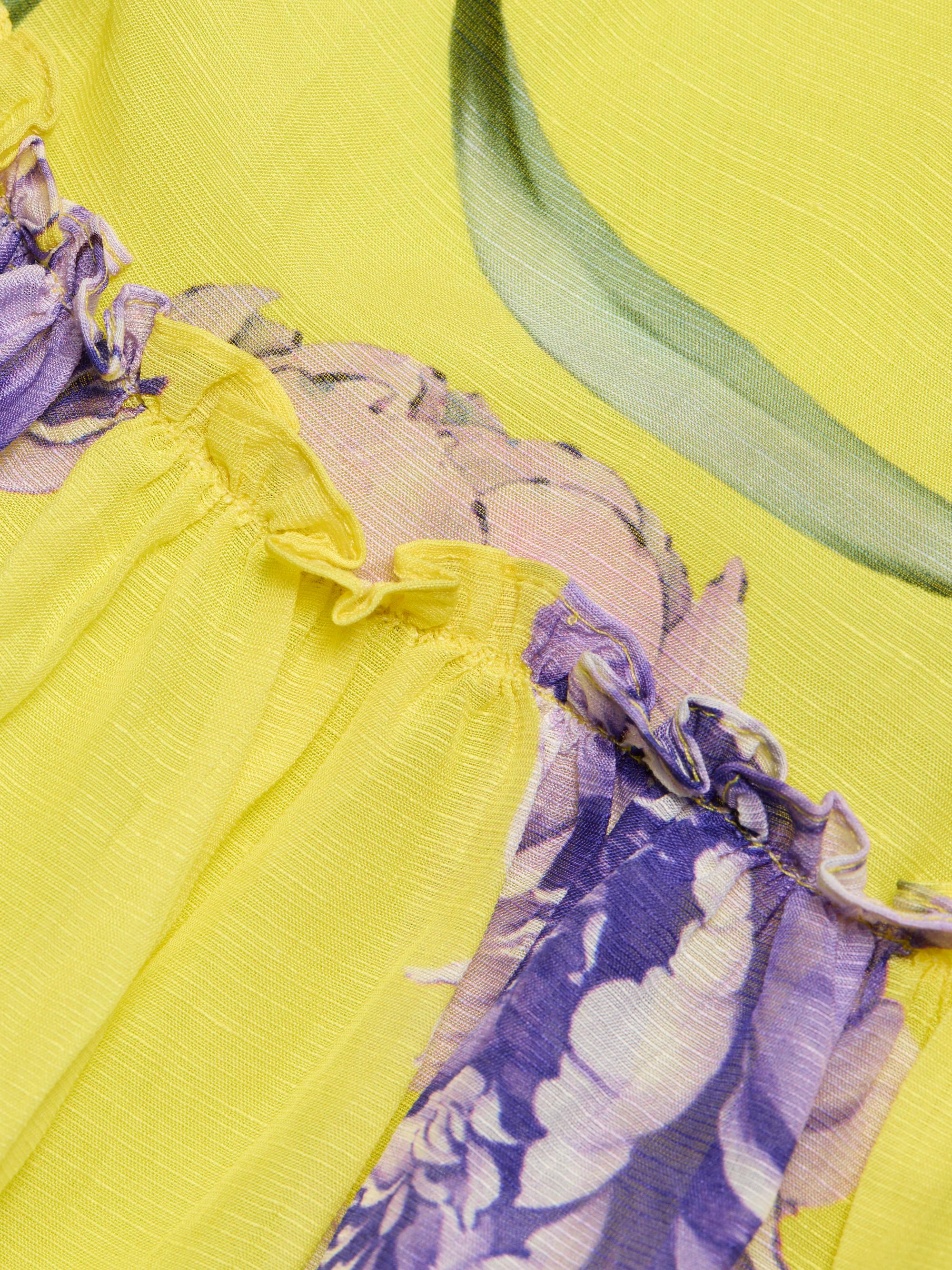 Hemant & Nandita Women's Floral Pintuck Maxi Skirt - Yellow | Thumbnail 7