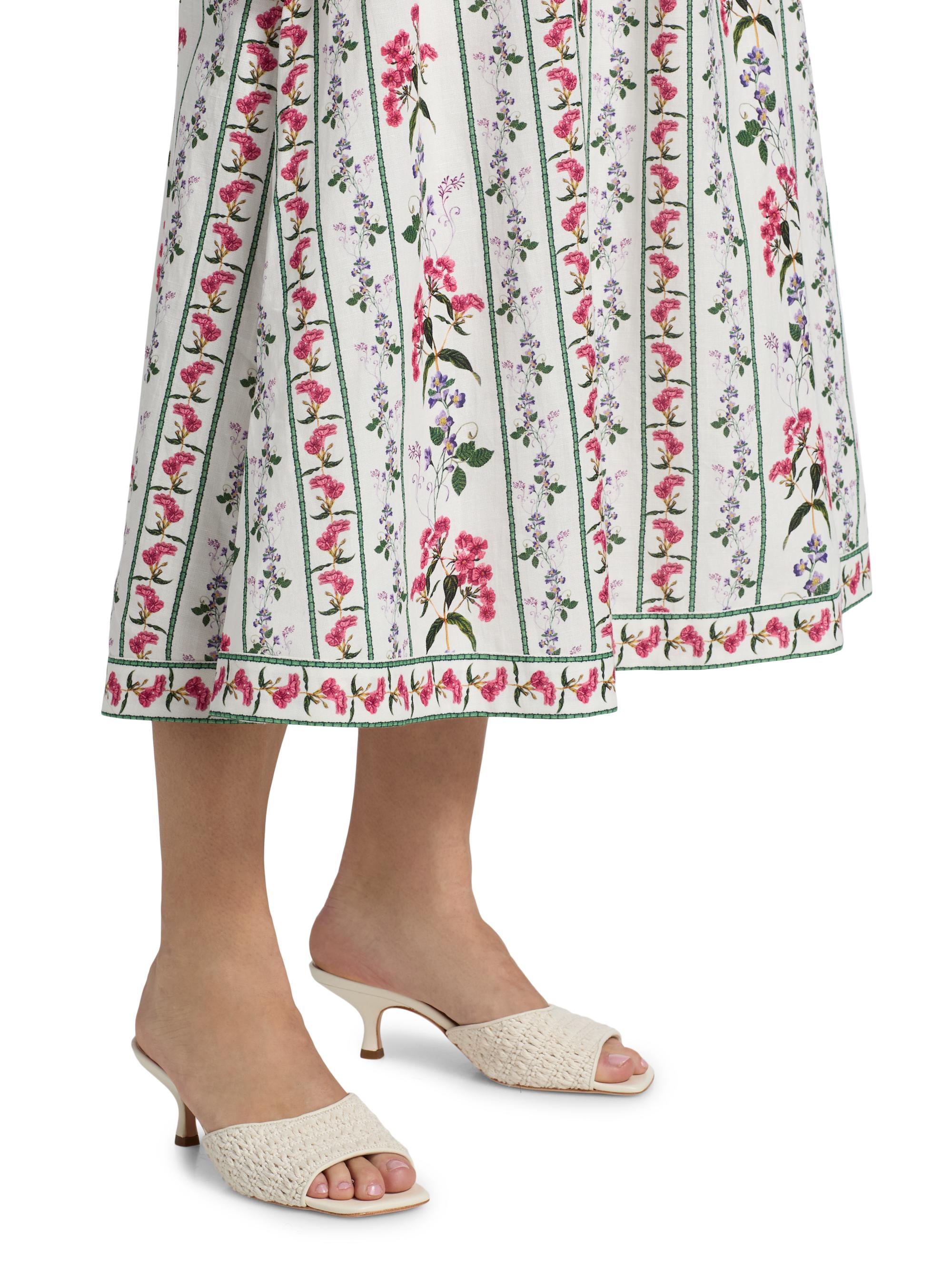 Hemant & Nandita Women's Floral Linen-Cotton Midi-Skirt - | Thumbnail 6