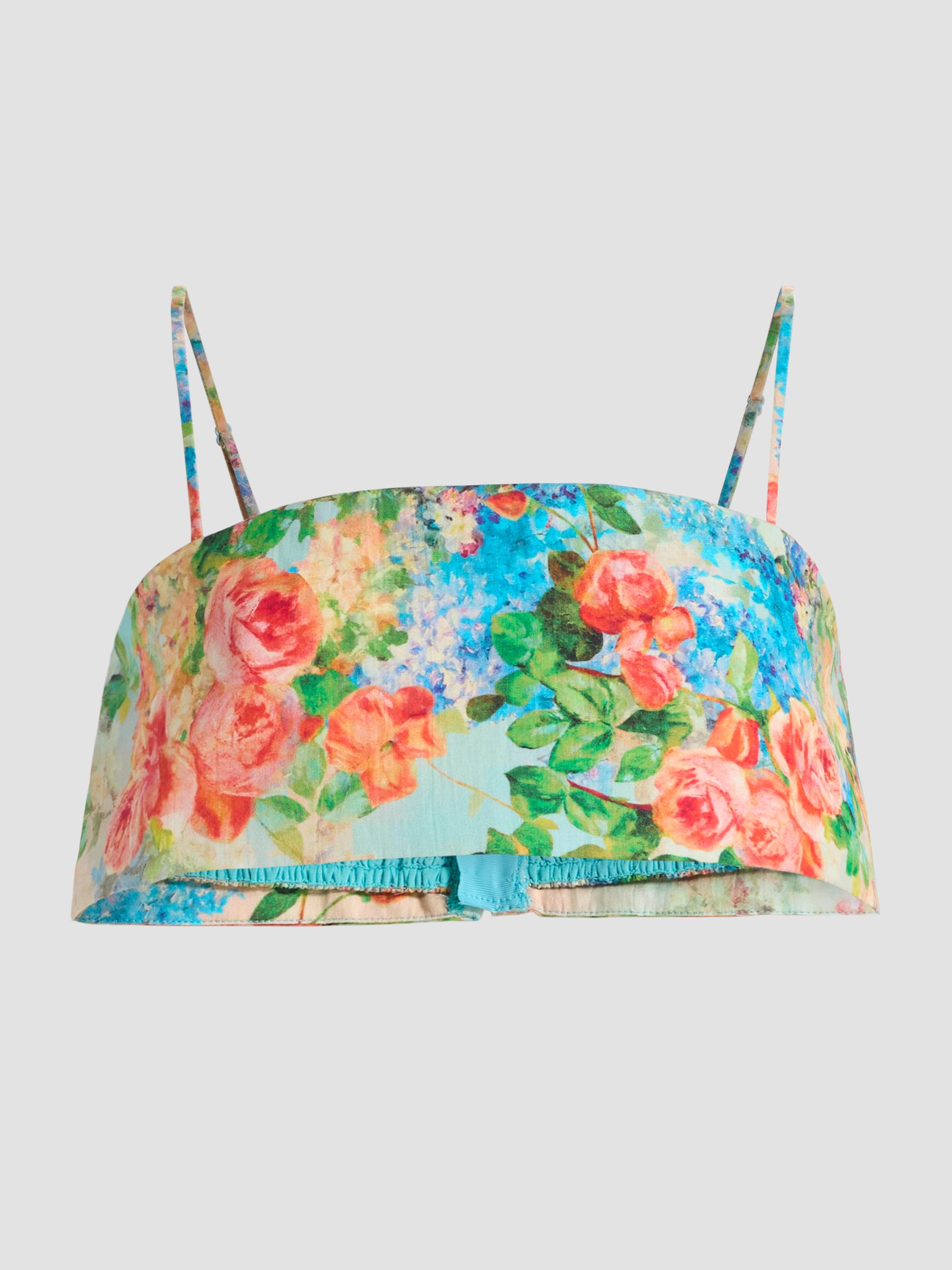 Hemant & Nandita Women's Floral Linen-Cotton Crop Top