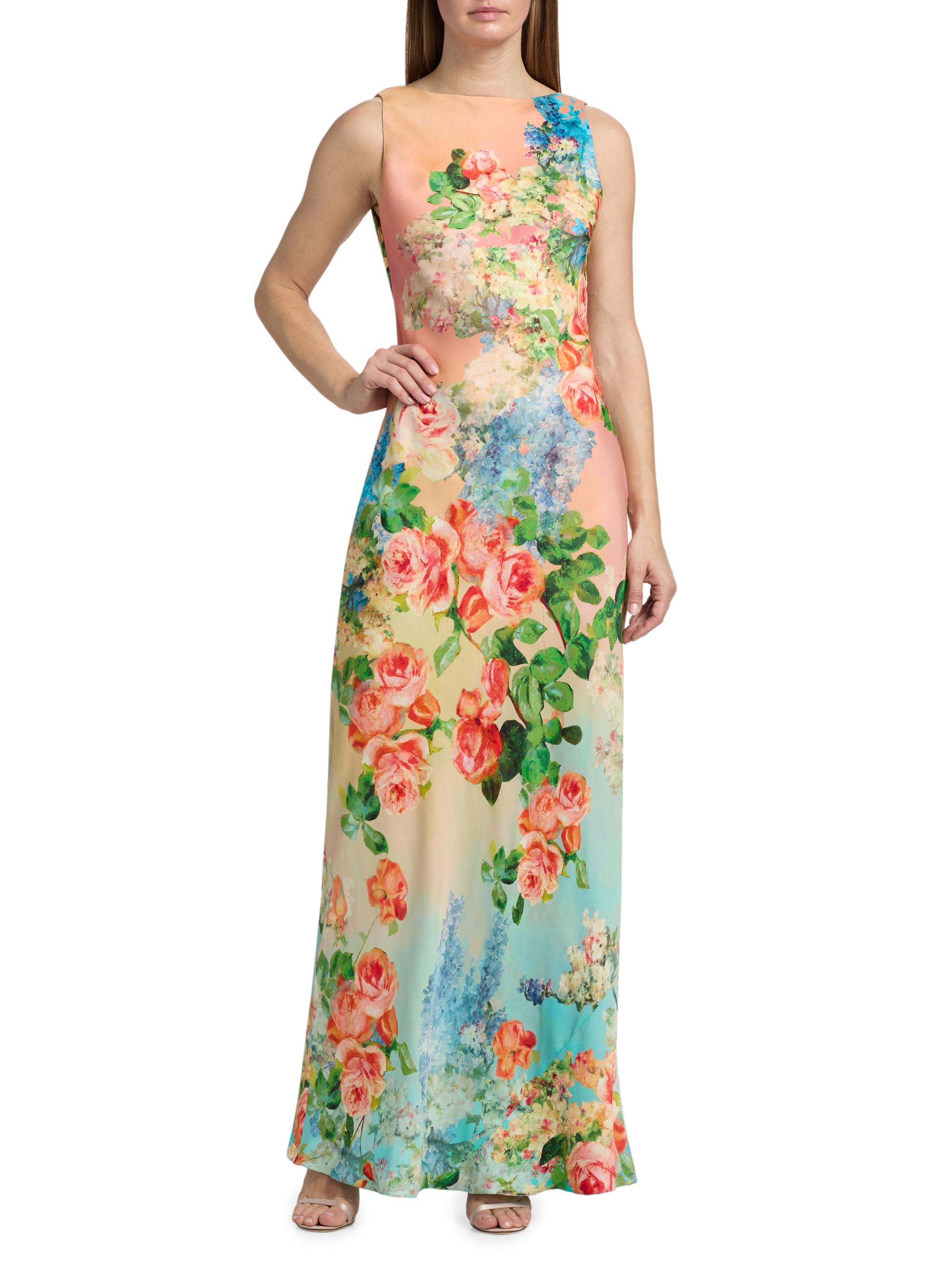 Hemant & Nandita Women's Floral Column Maxi Dress | Thumbnail 3