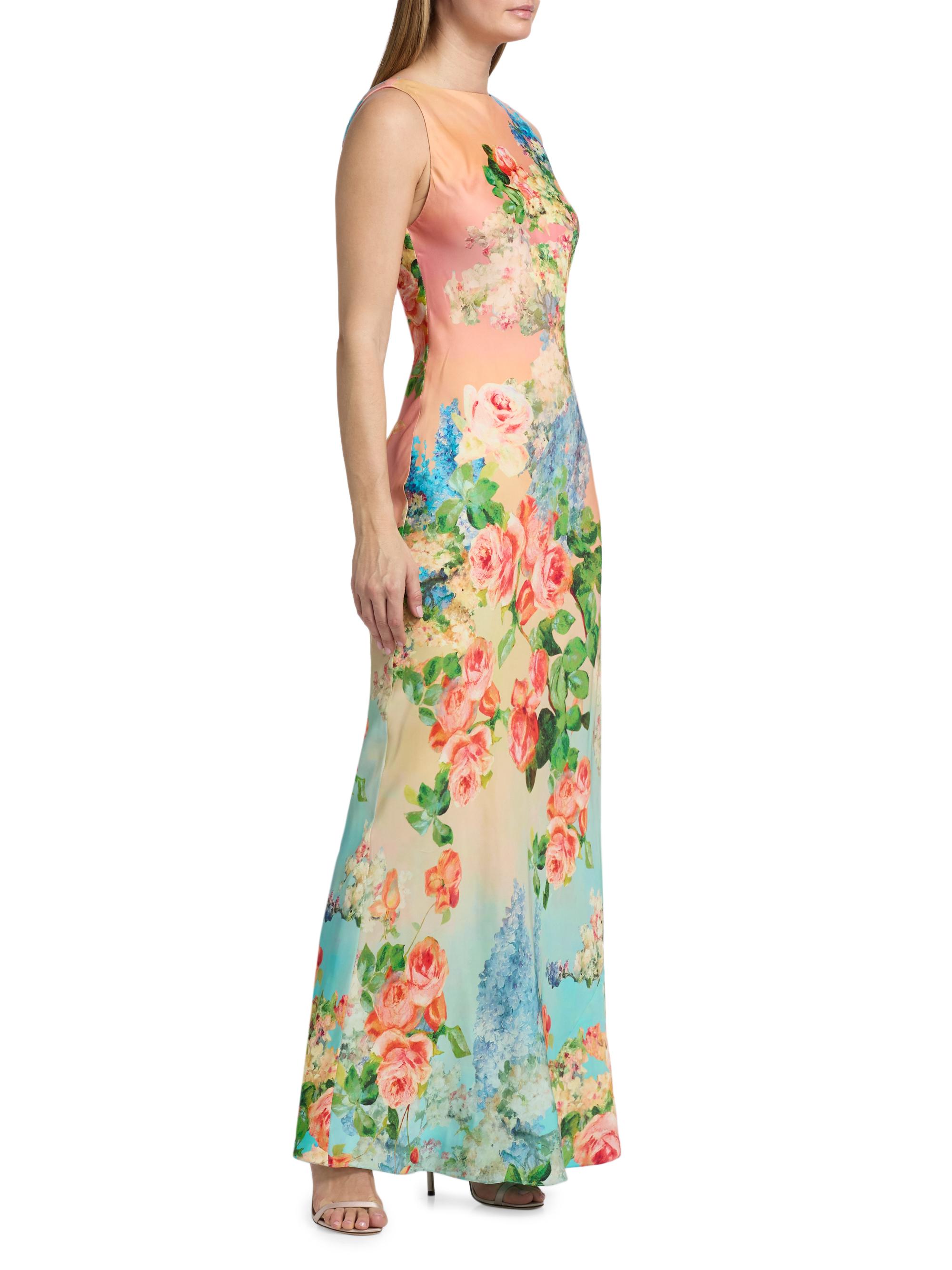 Hemant & Nandita Women's Floral Column Maxi Dress | Thumbnail 4