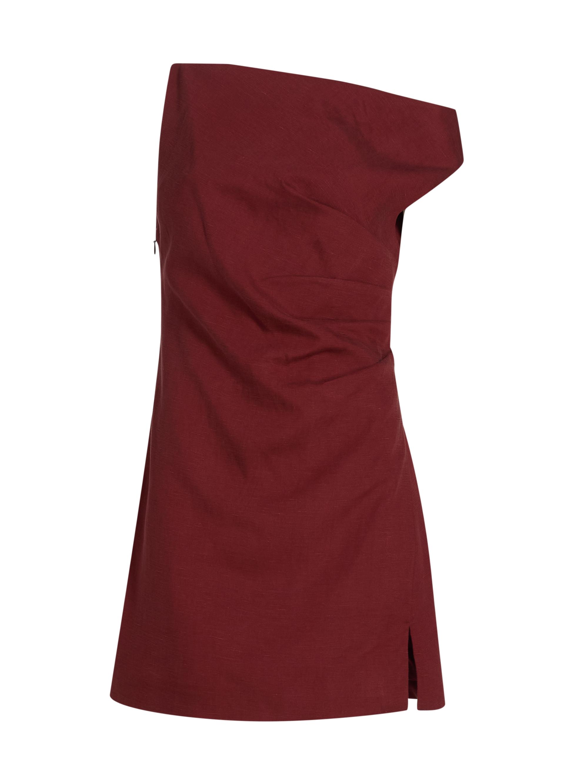 Ronny Kobo Women's Winnie Draped One-Shoulder Minidress - Burgundy