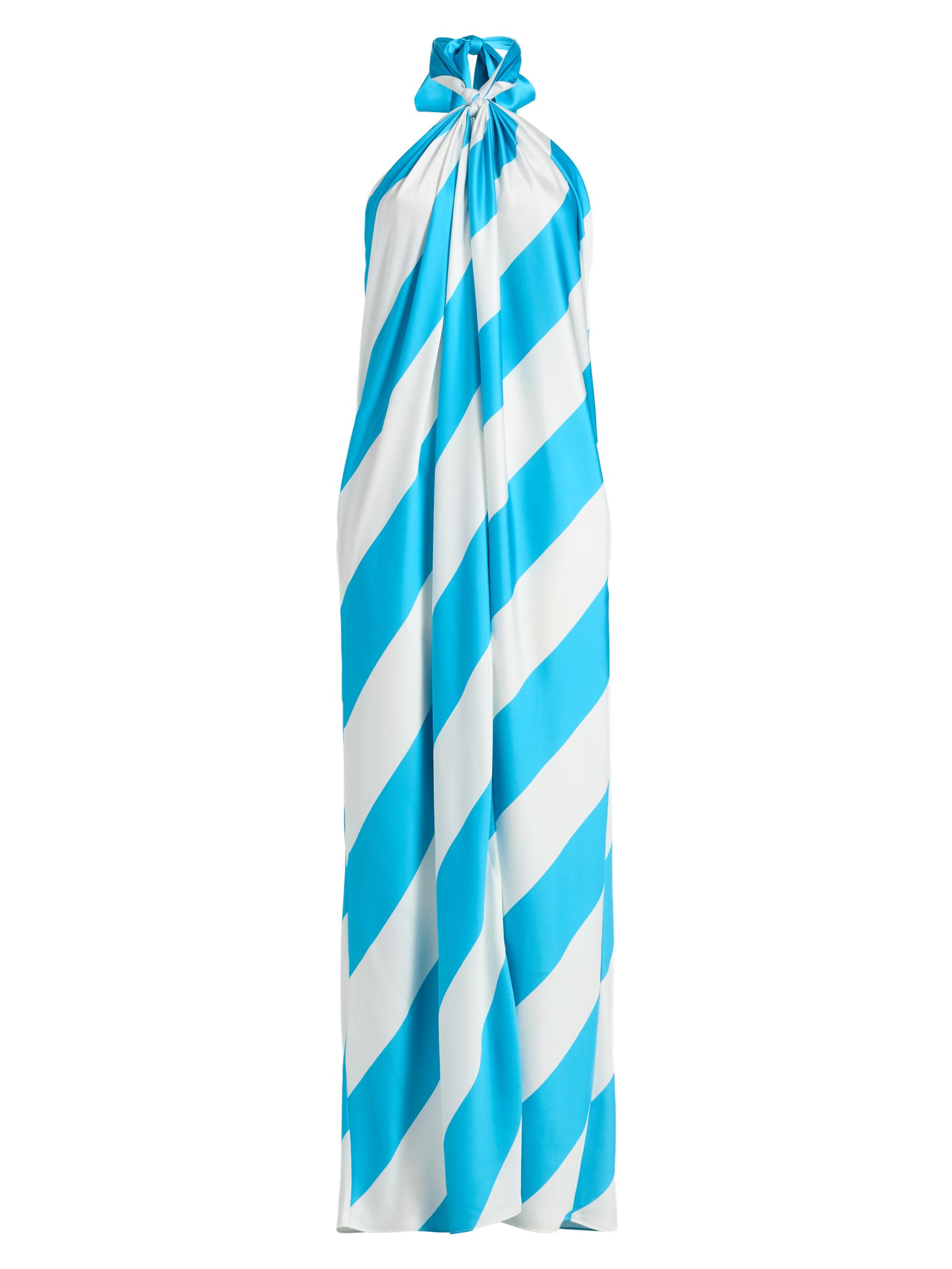 Ronny Kobo Chantell Diagonal Striped Halterneck Maxi Dress | Saks Fifth  Avenue