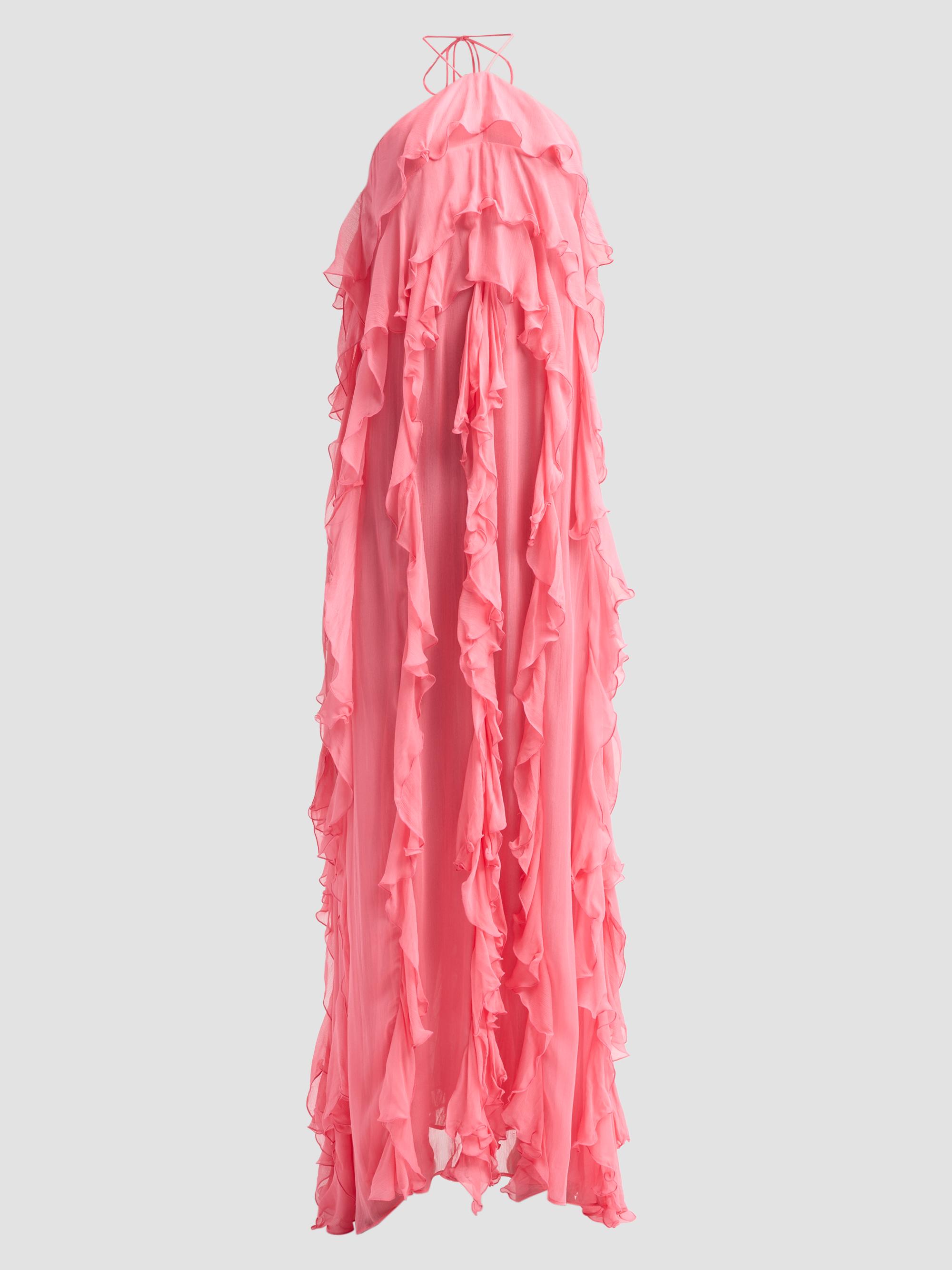 Ronny Kobo Women's Liora Ruffled Halter Dress - Coral | Thumbnail 6