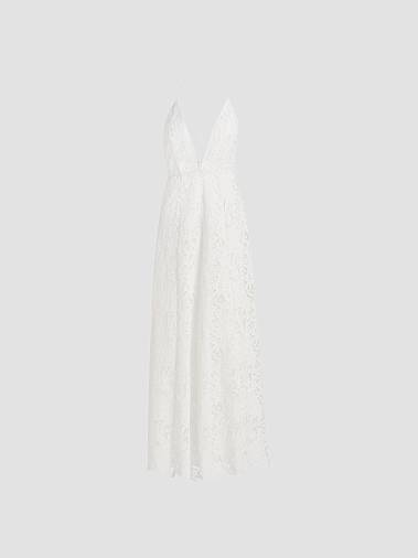 white dress saks Fifth Avenue Dress, white. Size m Women's White Designer Midi Dresses