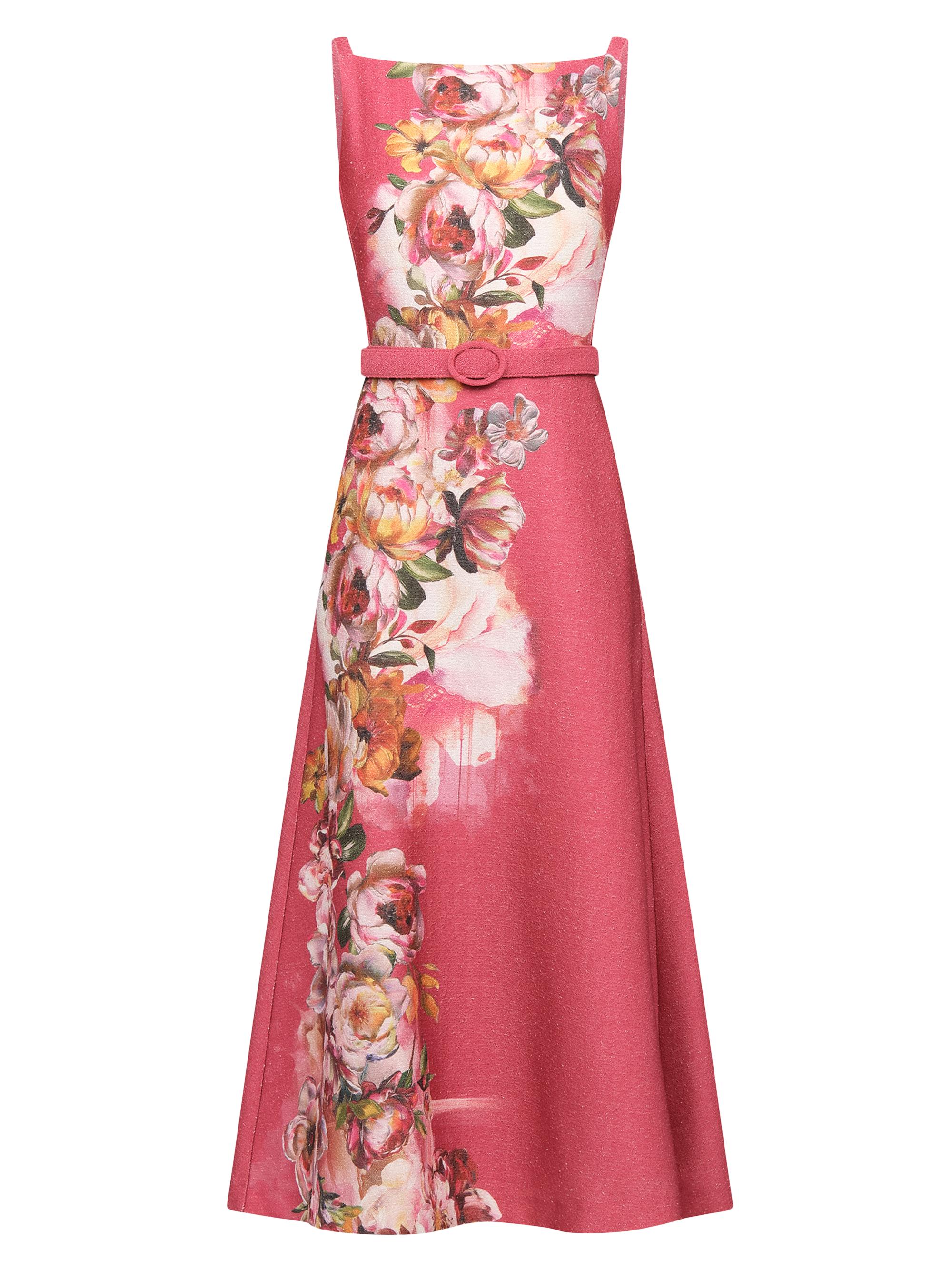 Kay Unger Arianna Floral Jacquard Tea-Length Cocktail Dress | Saks