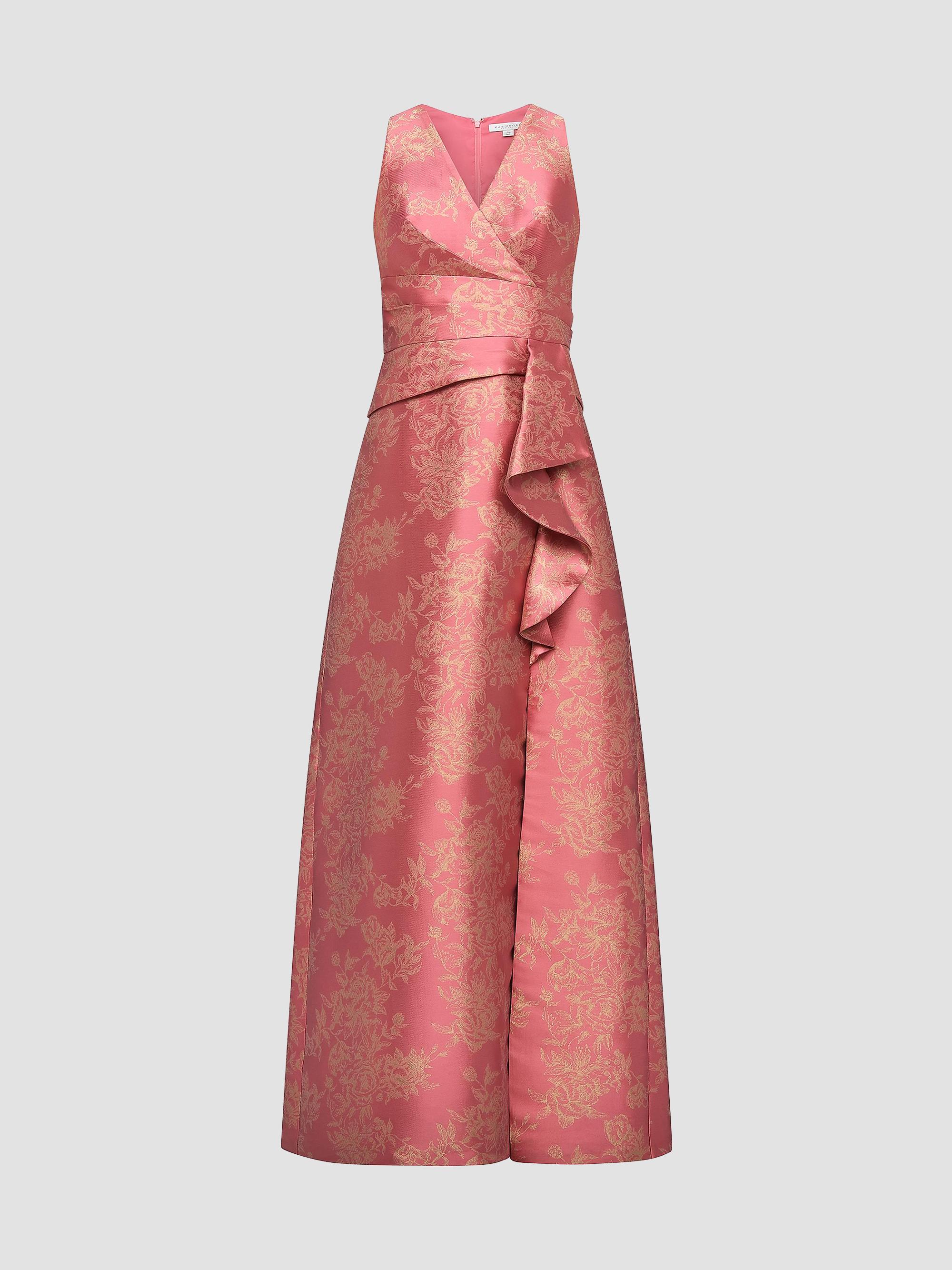 Kay Unger Women's Rhianna Metallic Jacquard A-Line Gown - Antique Rose | Thumbnail 7