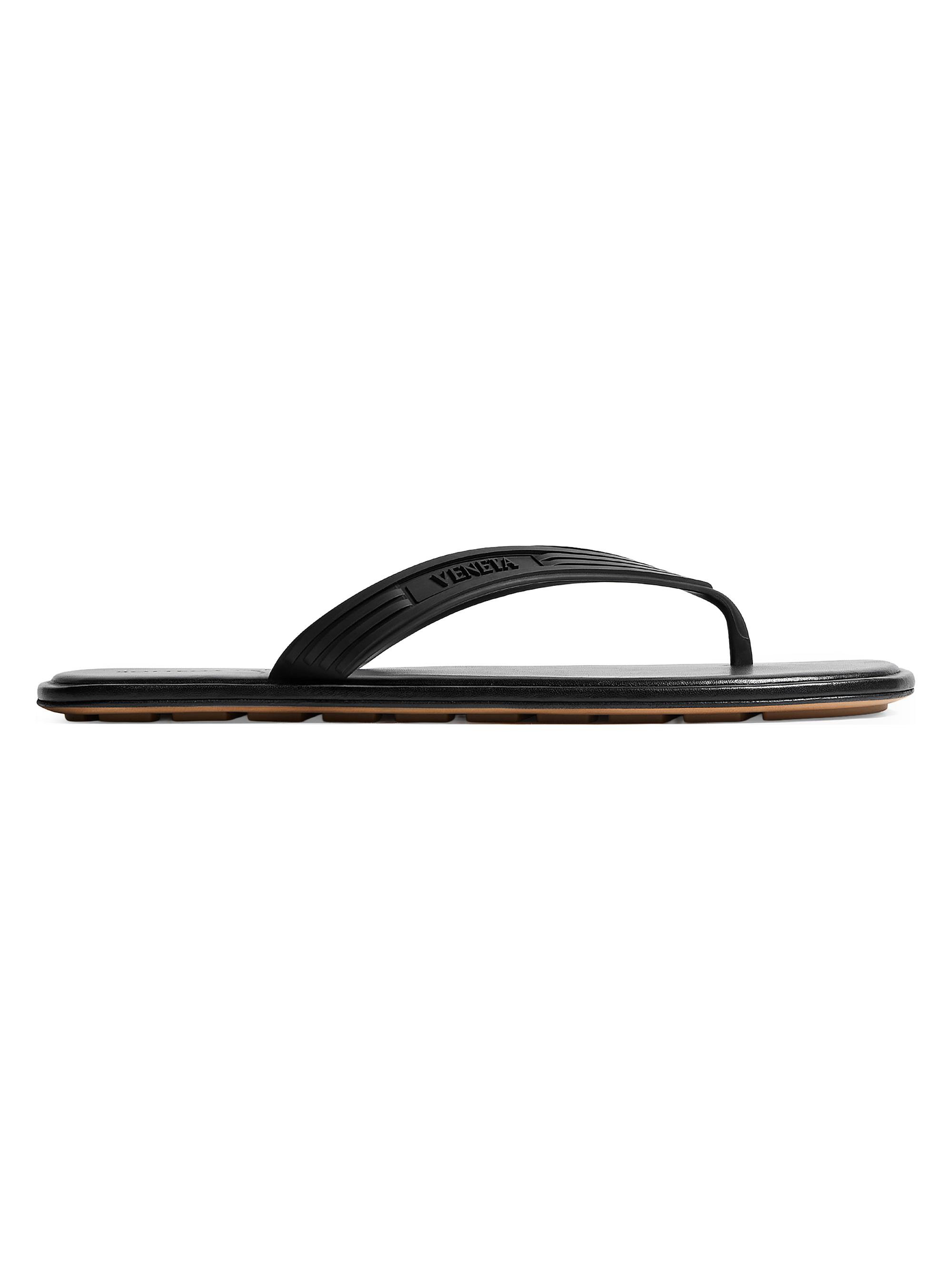 Bottega Veneta Men's Sampieri Logo Slip-On Sandals - Black | Thumbnail 7