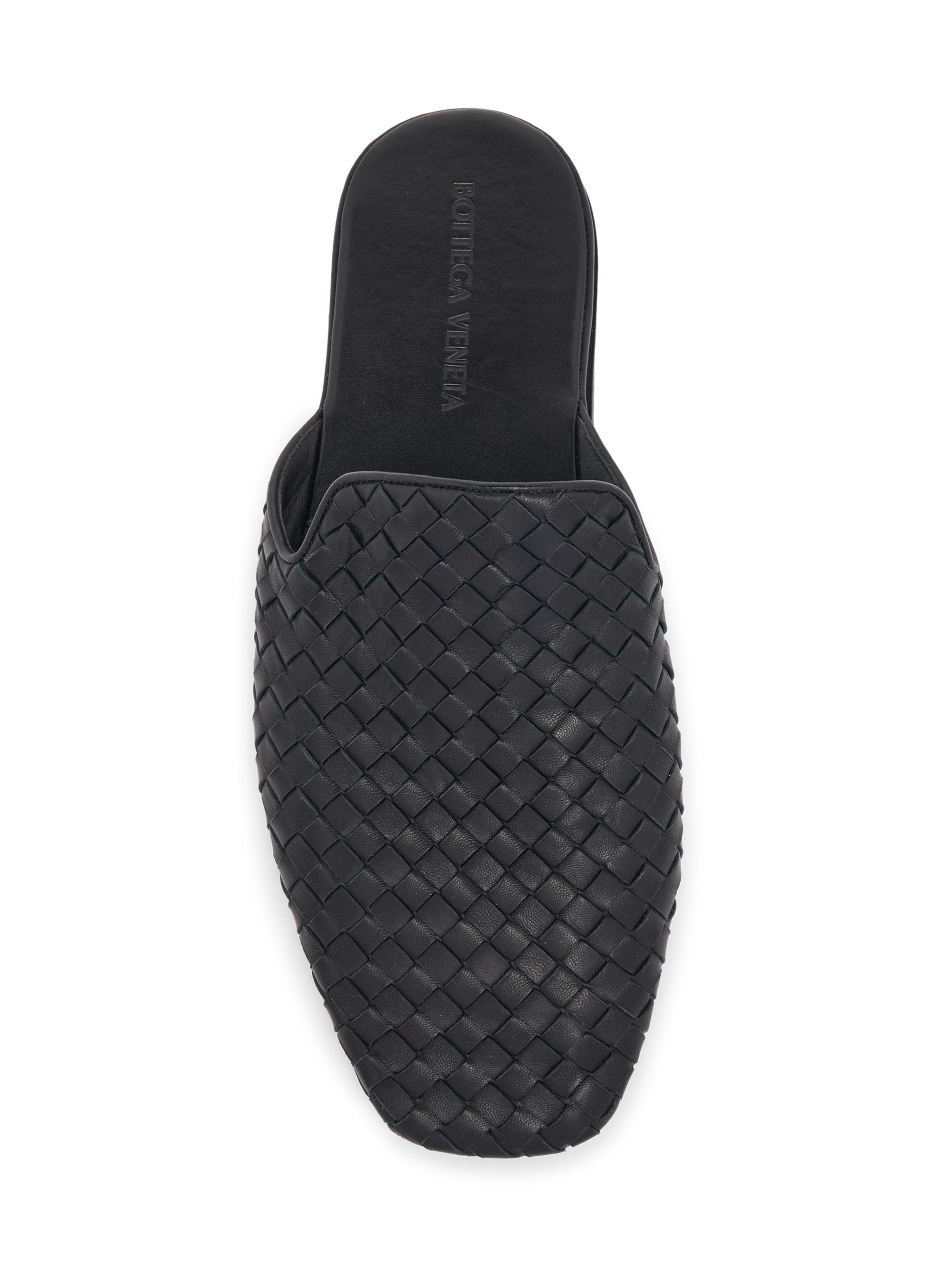 Bottega Veneta Men's Palazzo Intrecciato Leather Mules - Black | Thumbnail 5