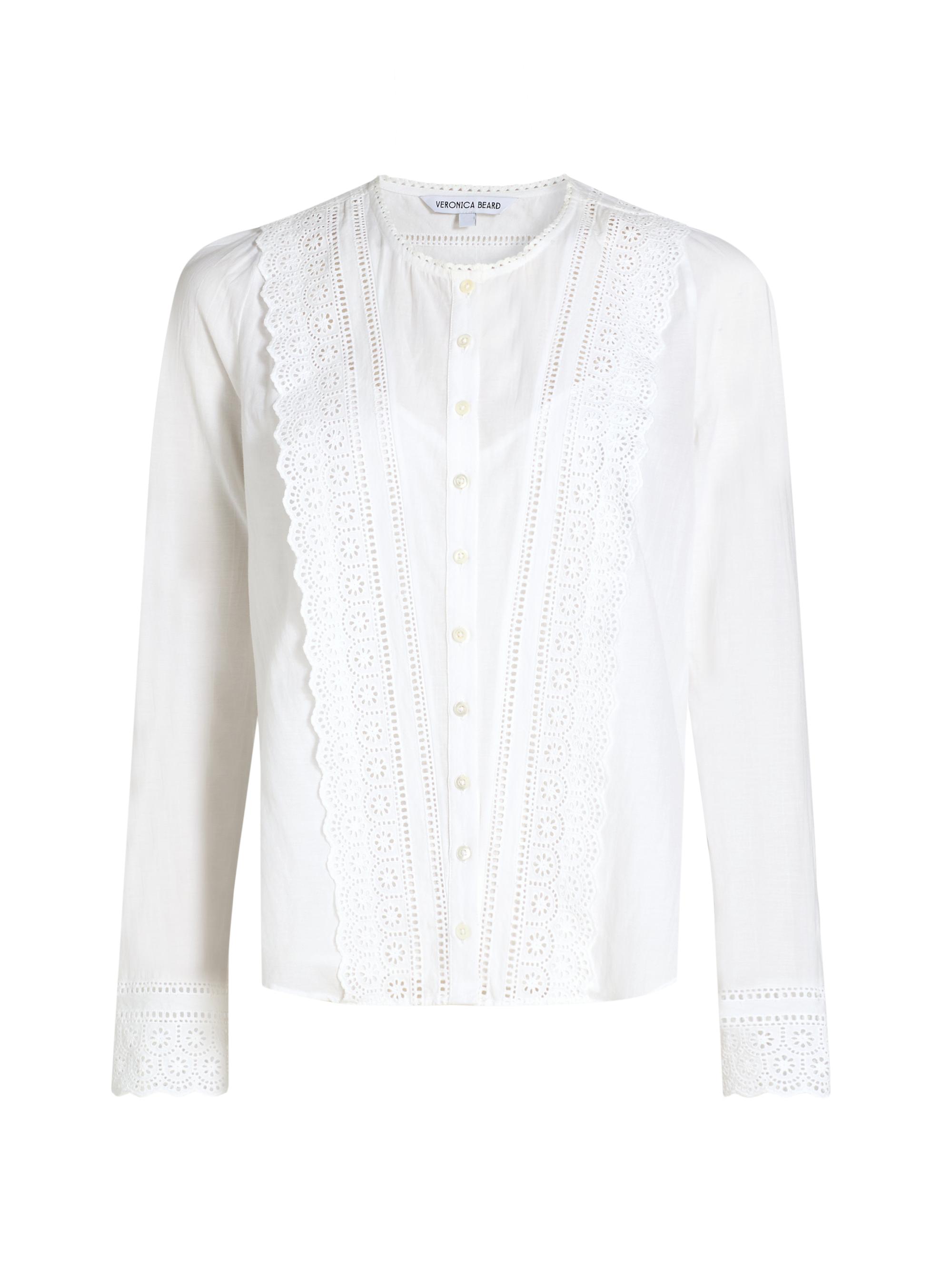 Veronica Beard Women's Clermont Lace Cotton Blouse - White