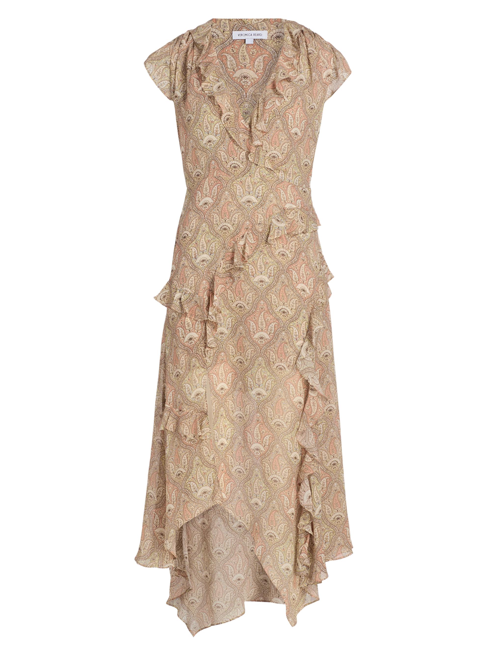 Avenel Paisley Cap-Sleeve Dress