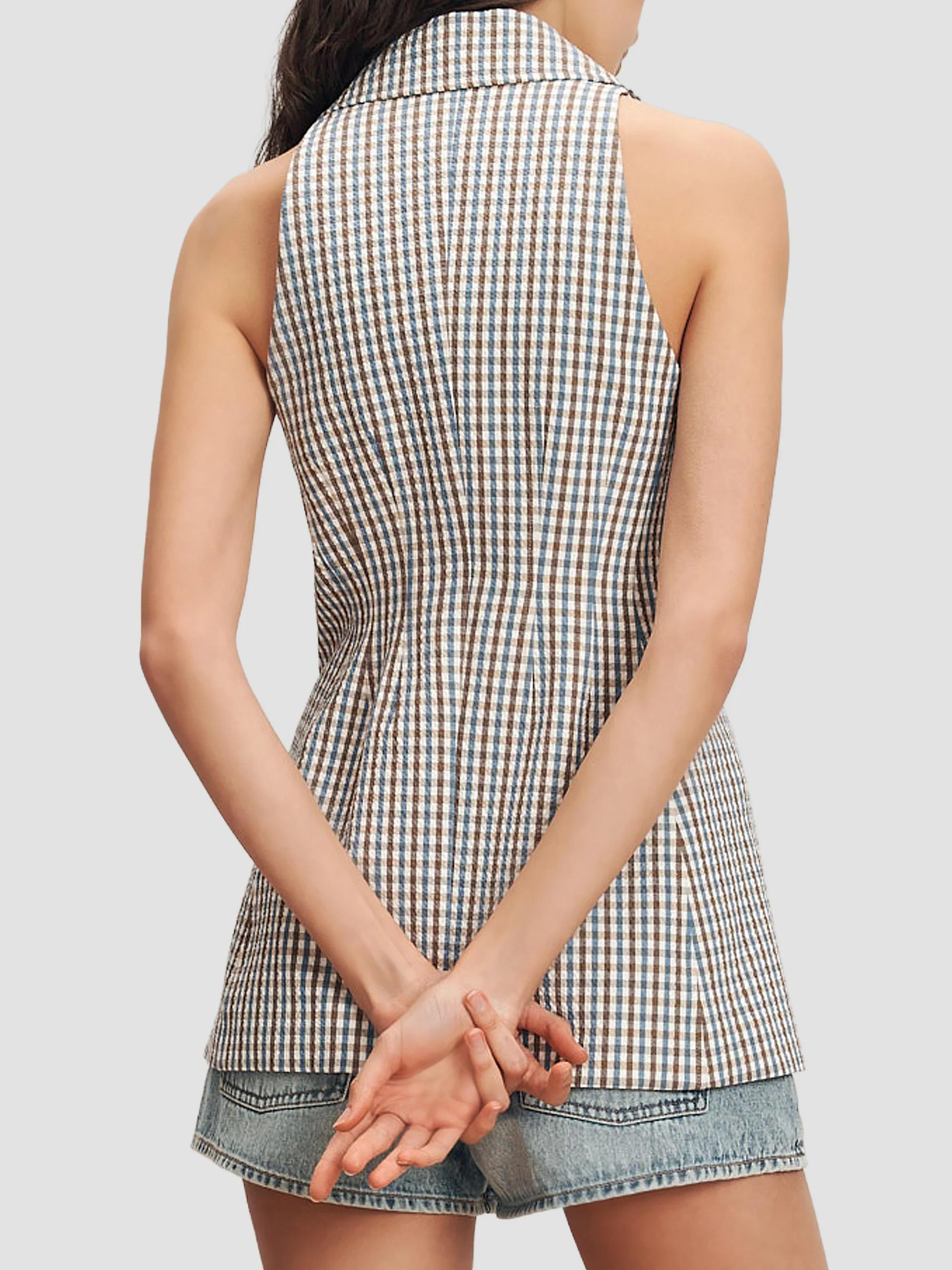 Veronica Beard Costa Gingham Tailored Vest | Saks Fifth Avenue