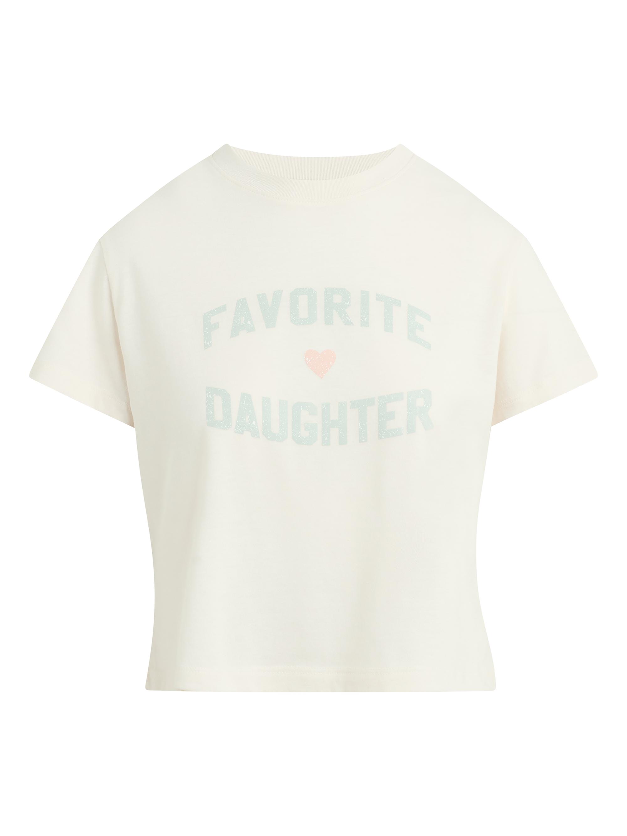Favorite Daughter Women's The Cropped  Logo T-Shirt - Gardenia Light Sage