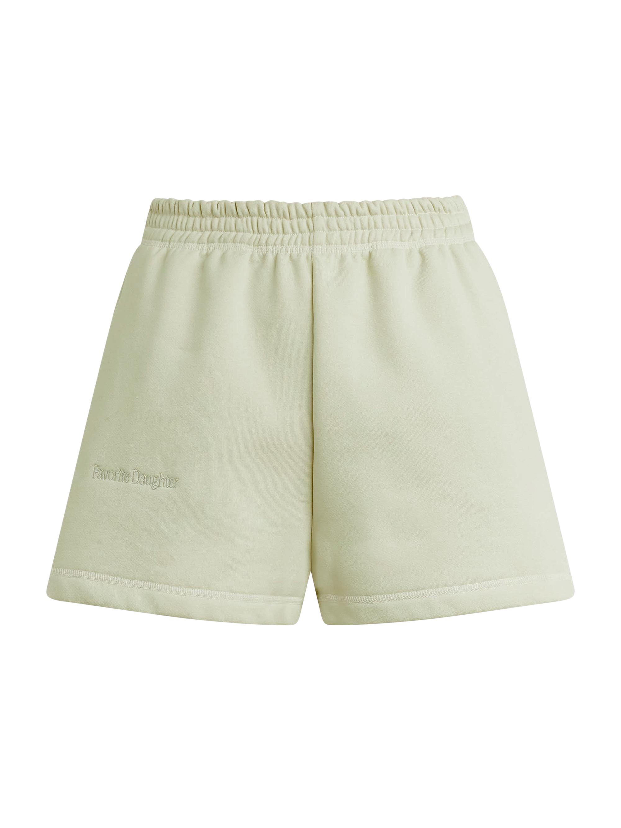 Favorite Daughter Women's The  Embroidered Logo Sweat Shorts - Light Sage