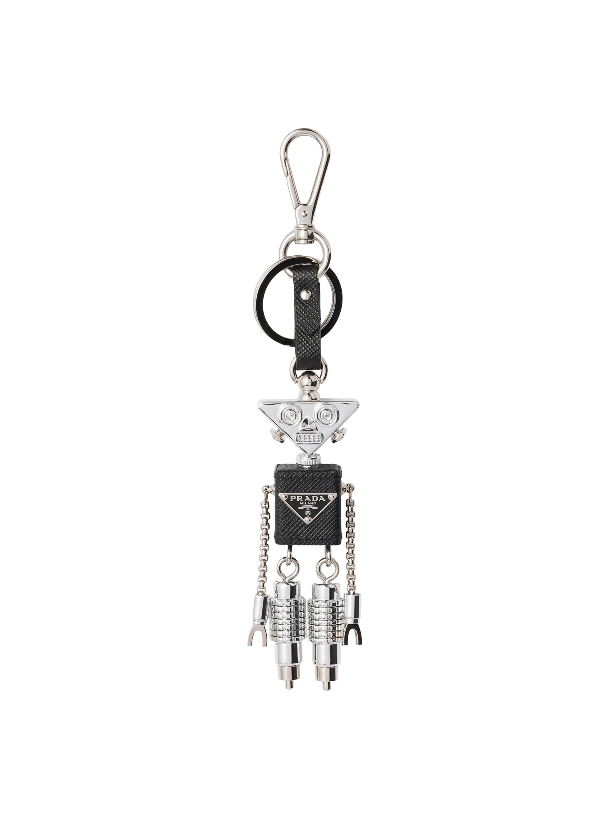 Prada Men's Robot Saffiano Leather Keychain Charm - Multicolored