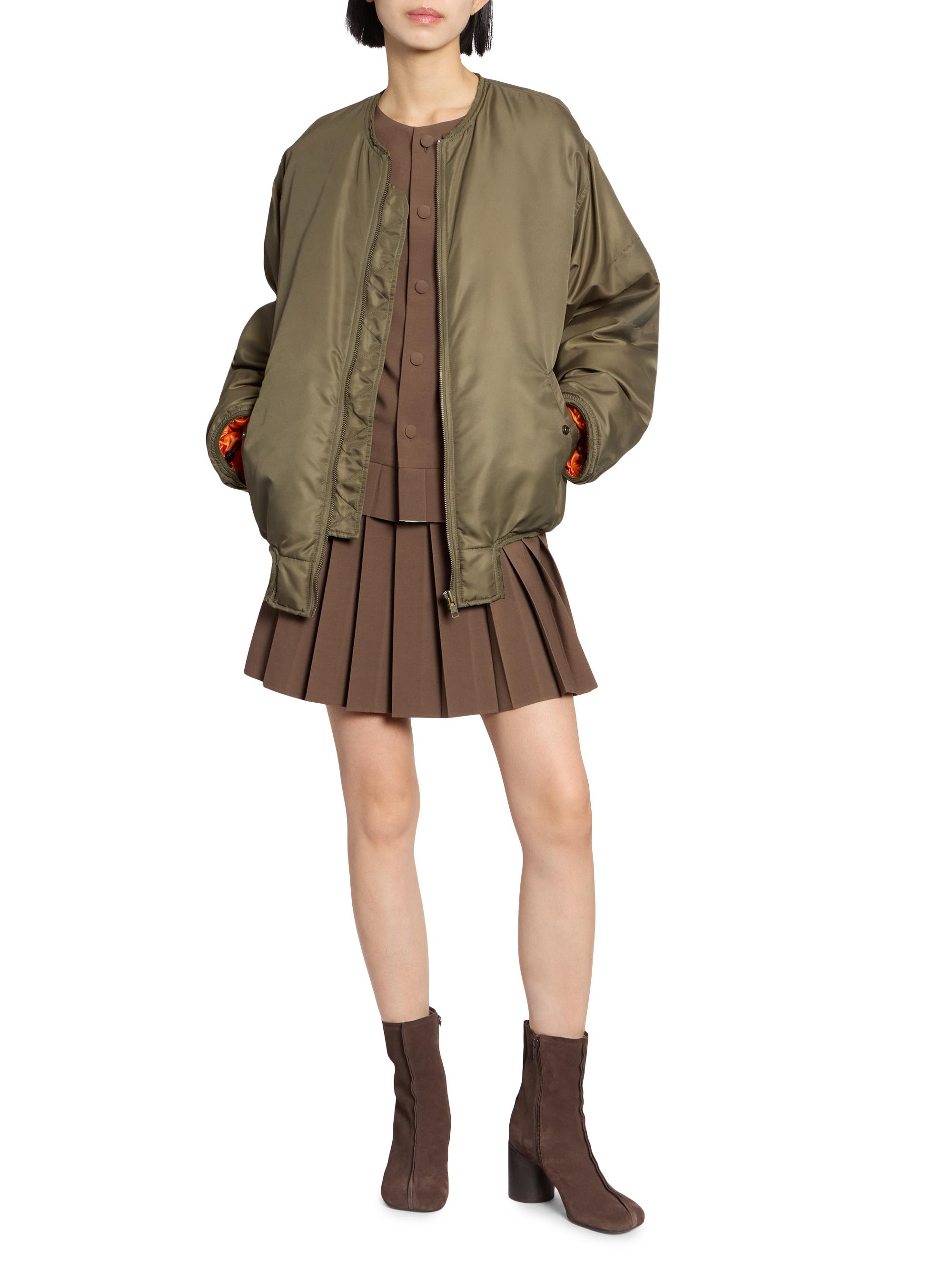 MM6 Maison Margiela Women's Pleated Wool-Blend Tunic Top - Brown | Thumbnail 2