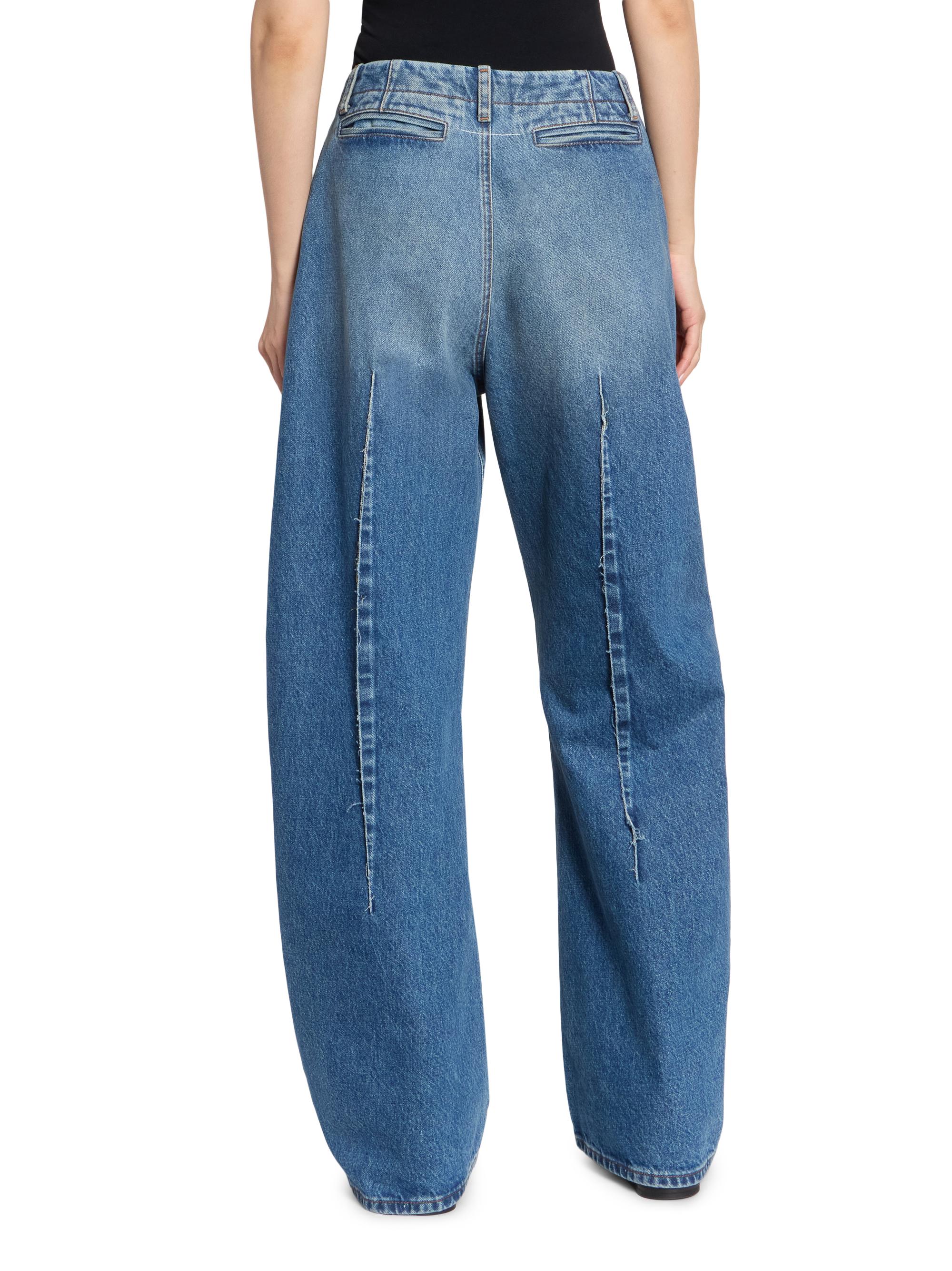 MM6 Maison Margiela Women's Denim Barrel-Leg Pants - Blue | Thumbnail 5