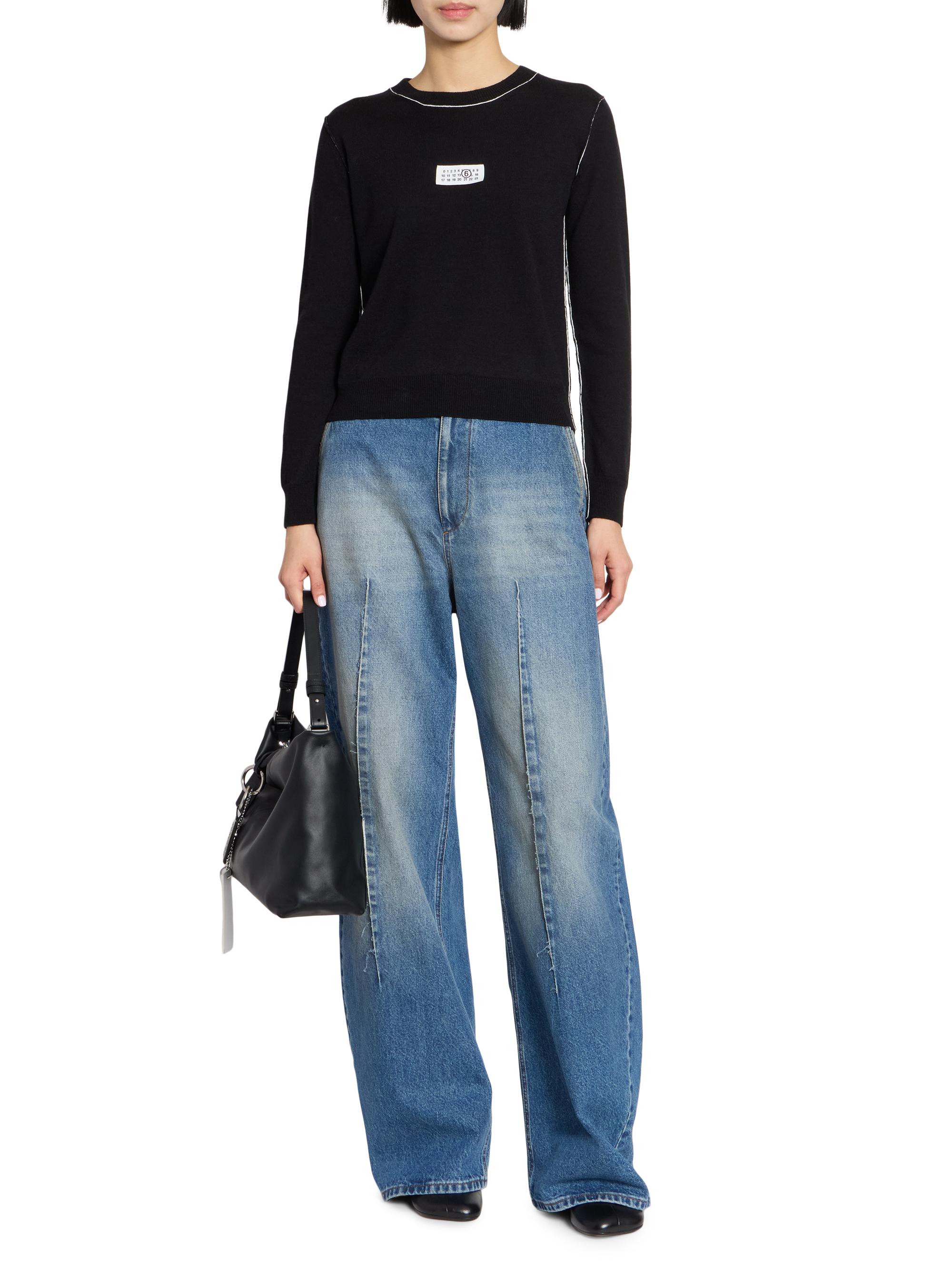 MM6 Maison Margiela Women's Denim Barrel-Leg Pants - Blue | Thumbnail 2