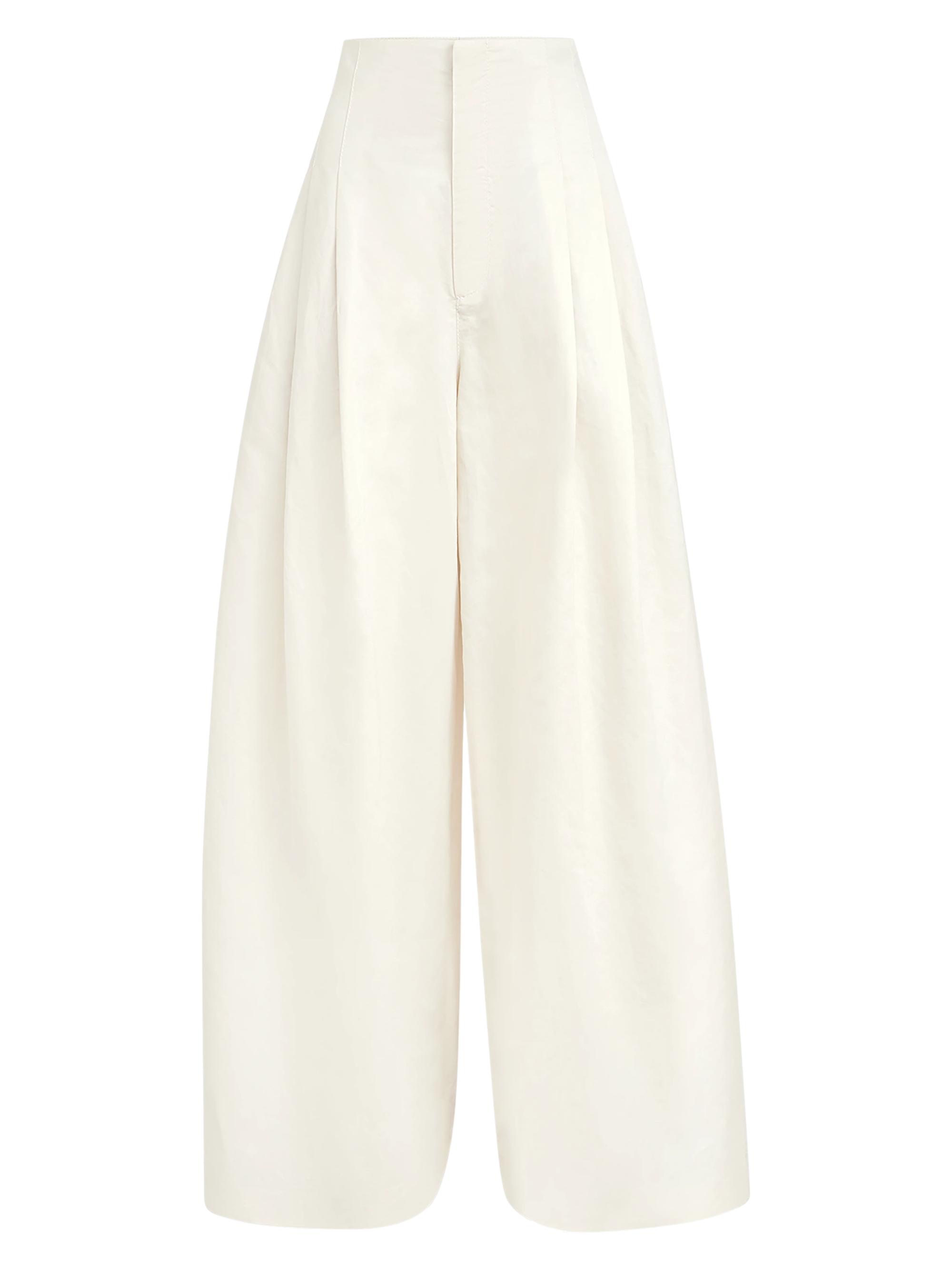 Brunello Cucinelli Women's Cotton and Ramie Twill Maxi Pants - Butter