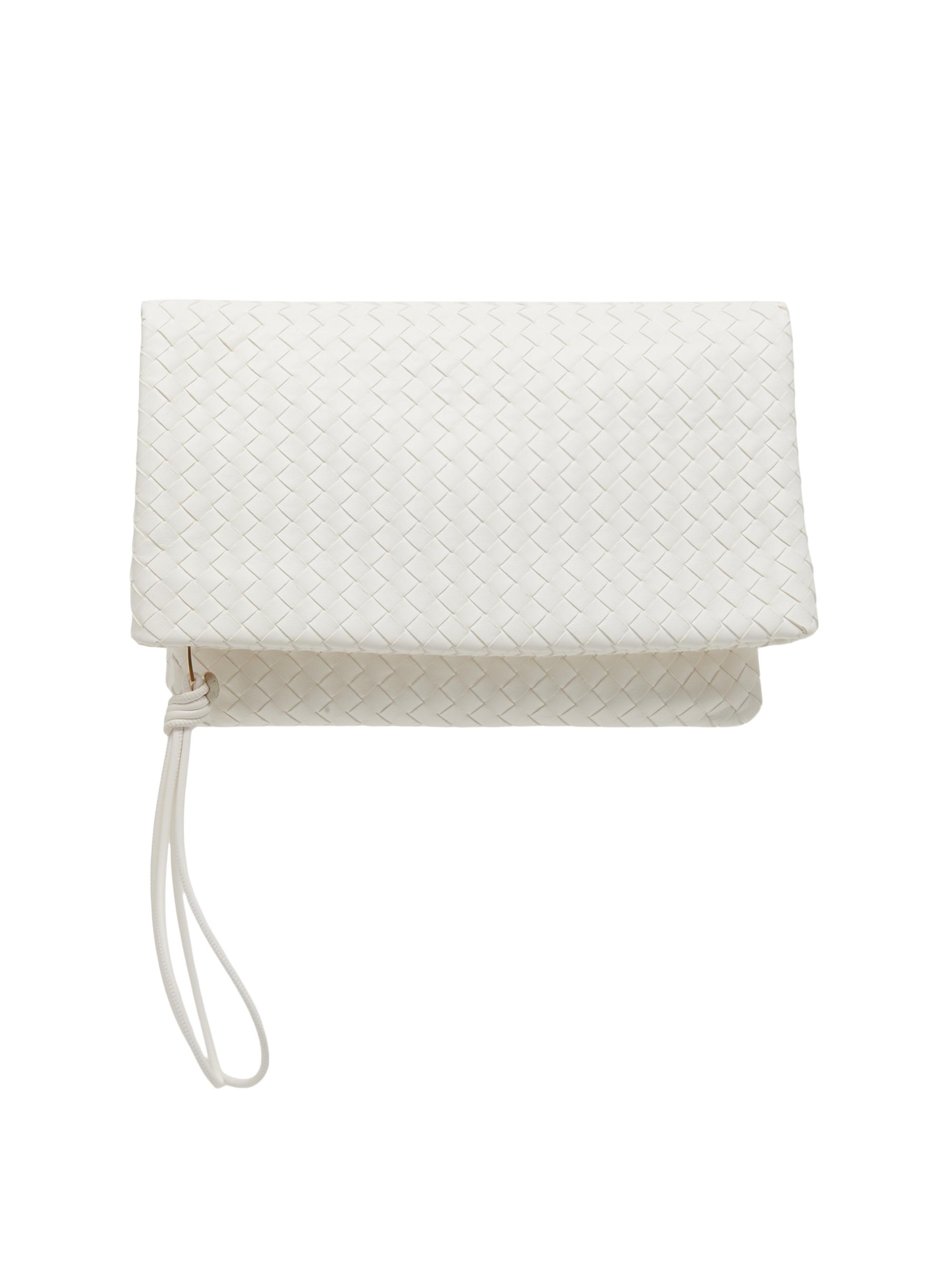Bottega Veneta Women's Giornale Intrecciato Leather Pouch - Alabaster Brass
