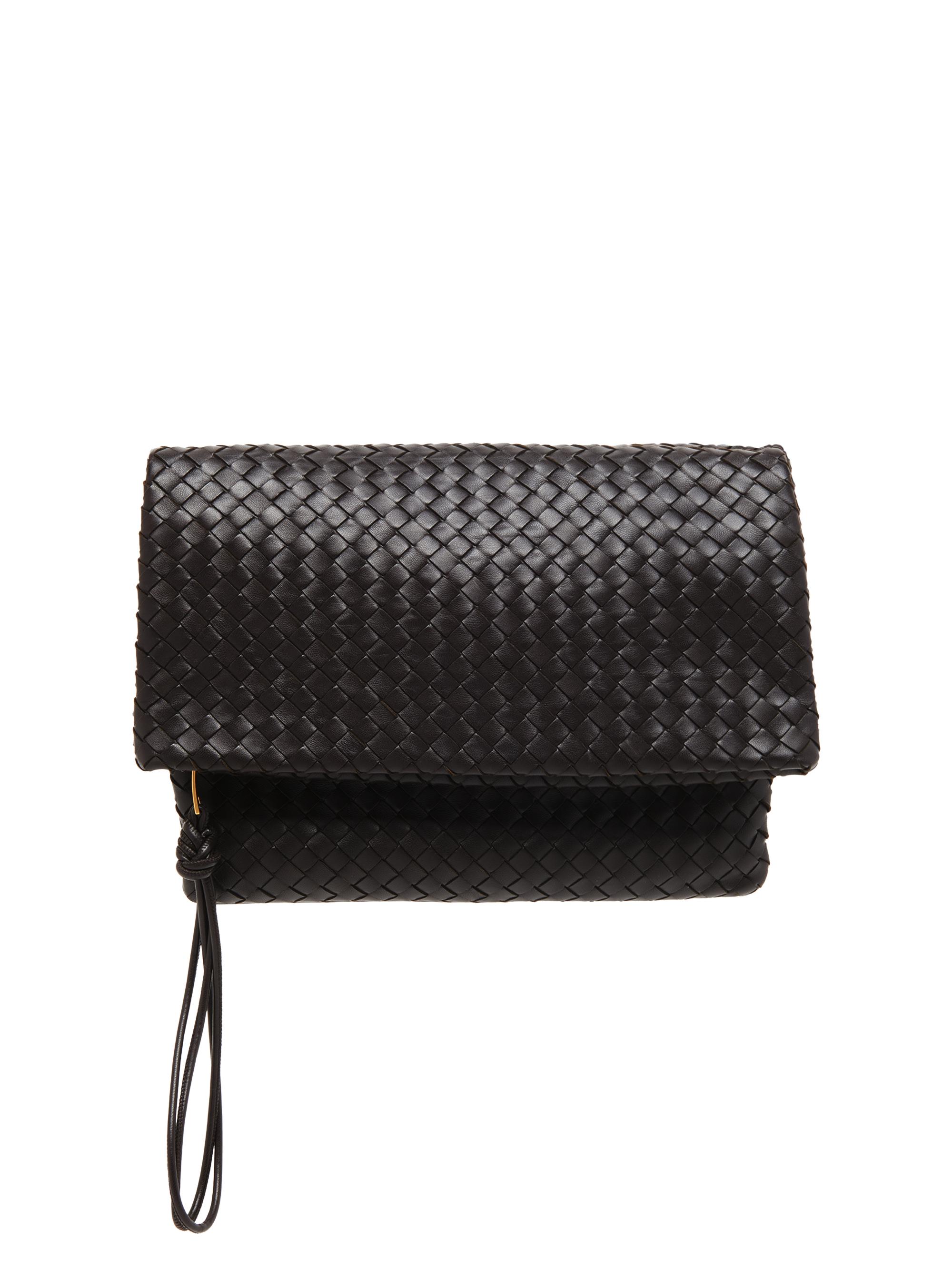 Bottega Veneta Women's Giornale Intrecciato Leather Pouch - Alabaster Brass