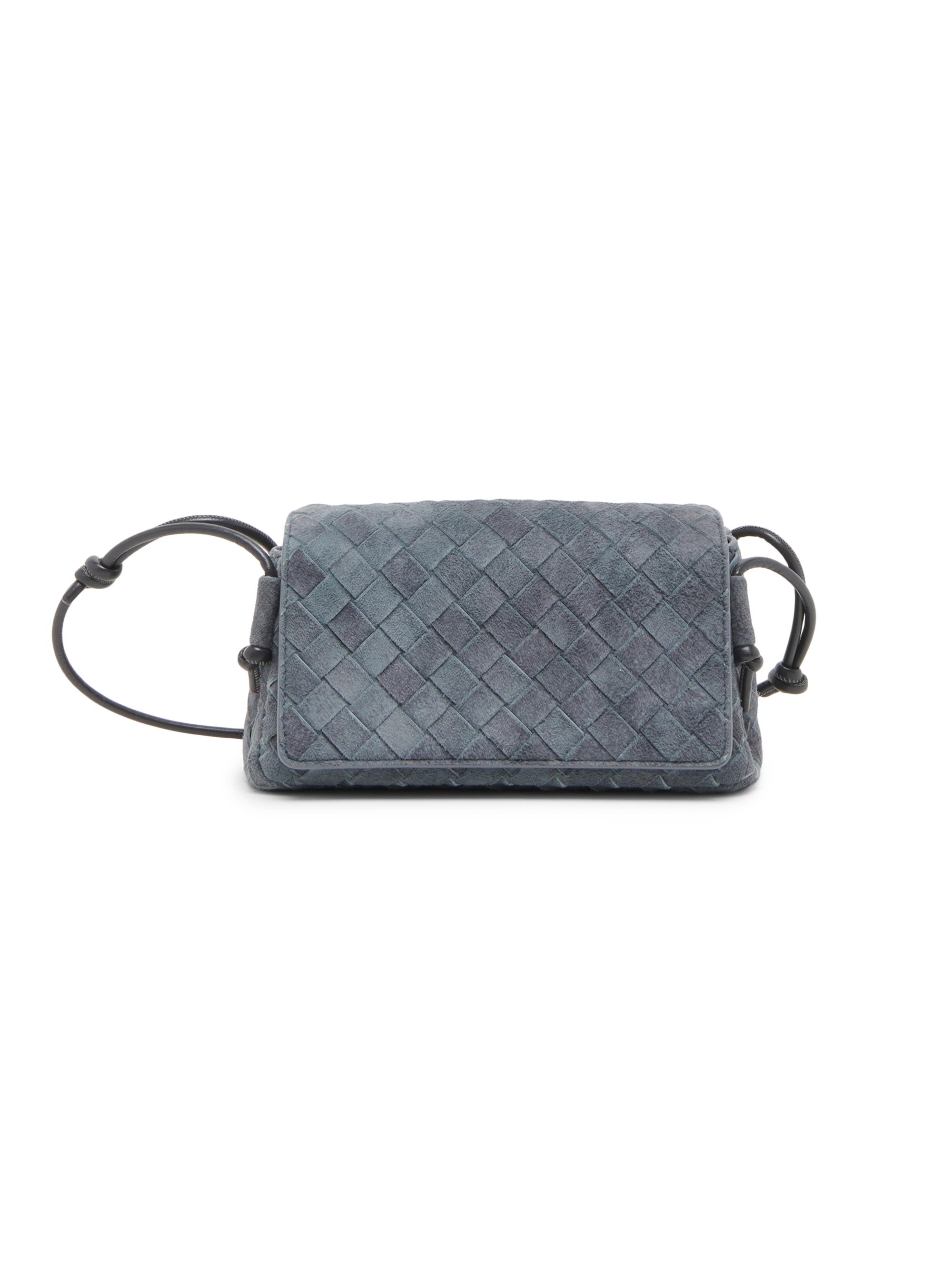 Bottega Veneta Women's Notturno Intreciato Suede Pouch - Cloudy Indigo