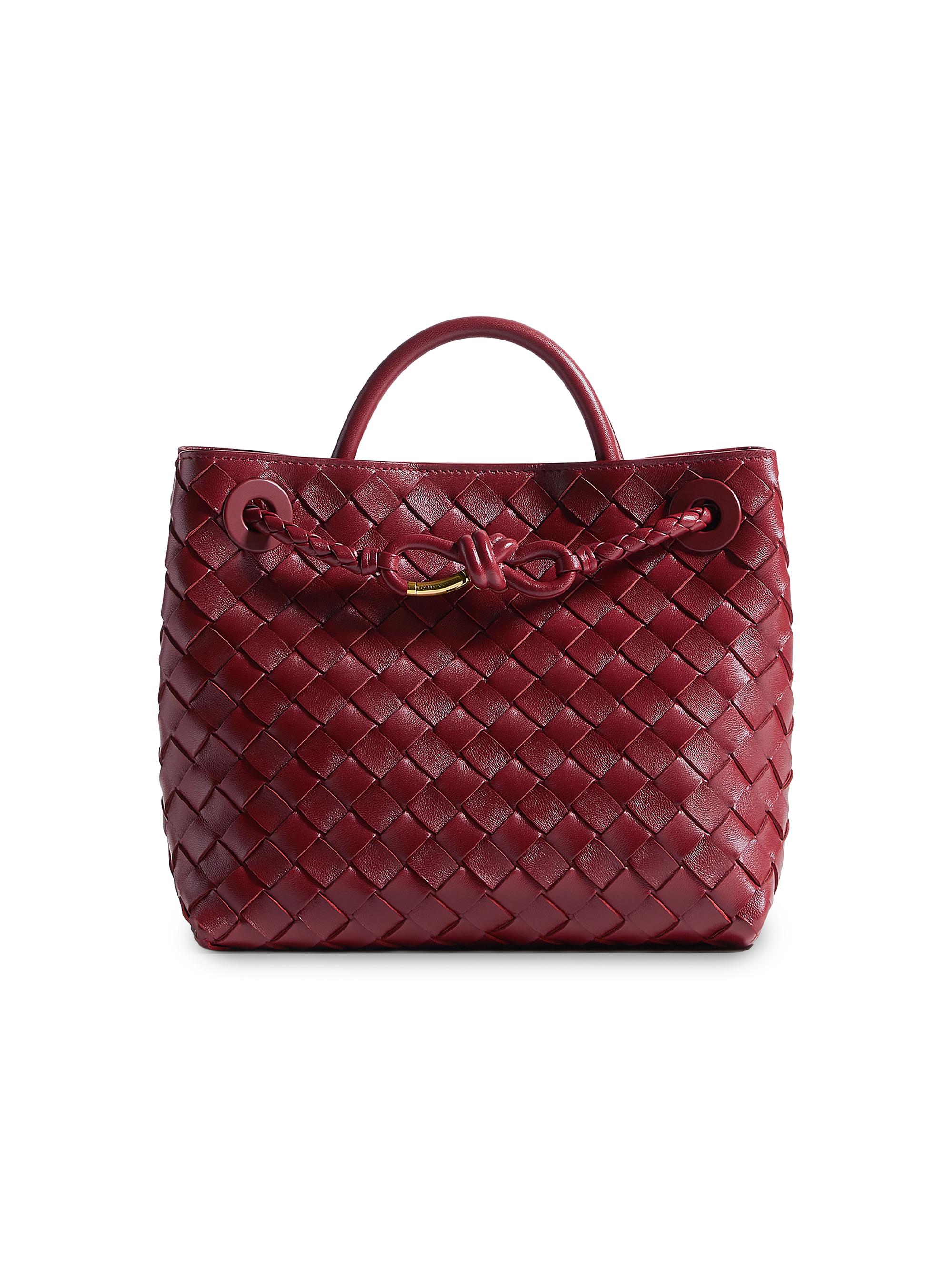 Bottega Veneta Women's Andiamo  Intrecciato Leather Tote Bag - Lava Red