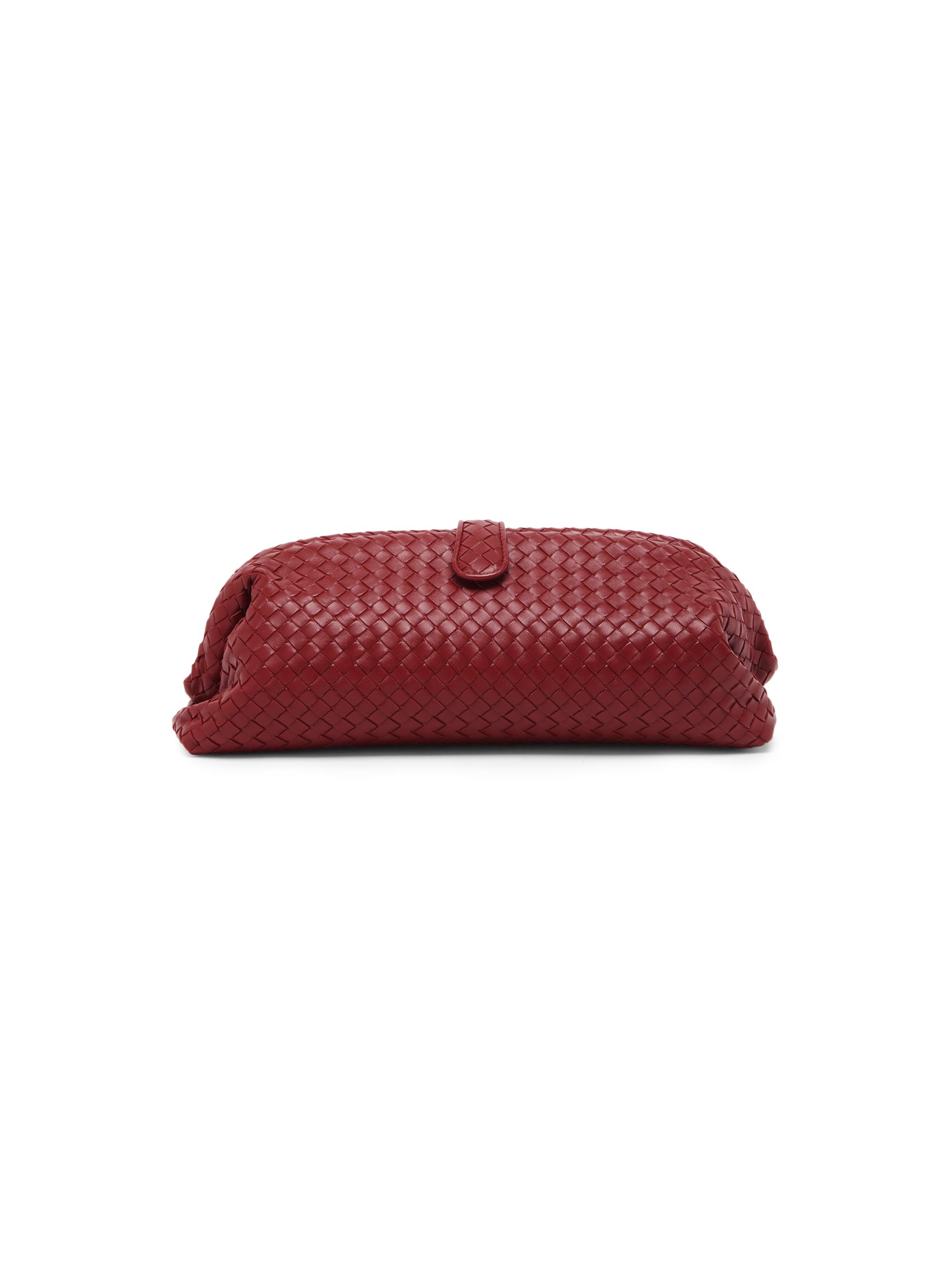 Bottega Veneta Women's Lauren Intrecciato Leather Clutch - Lava Red Brass