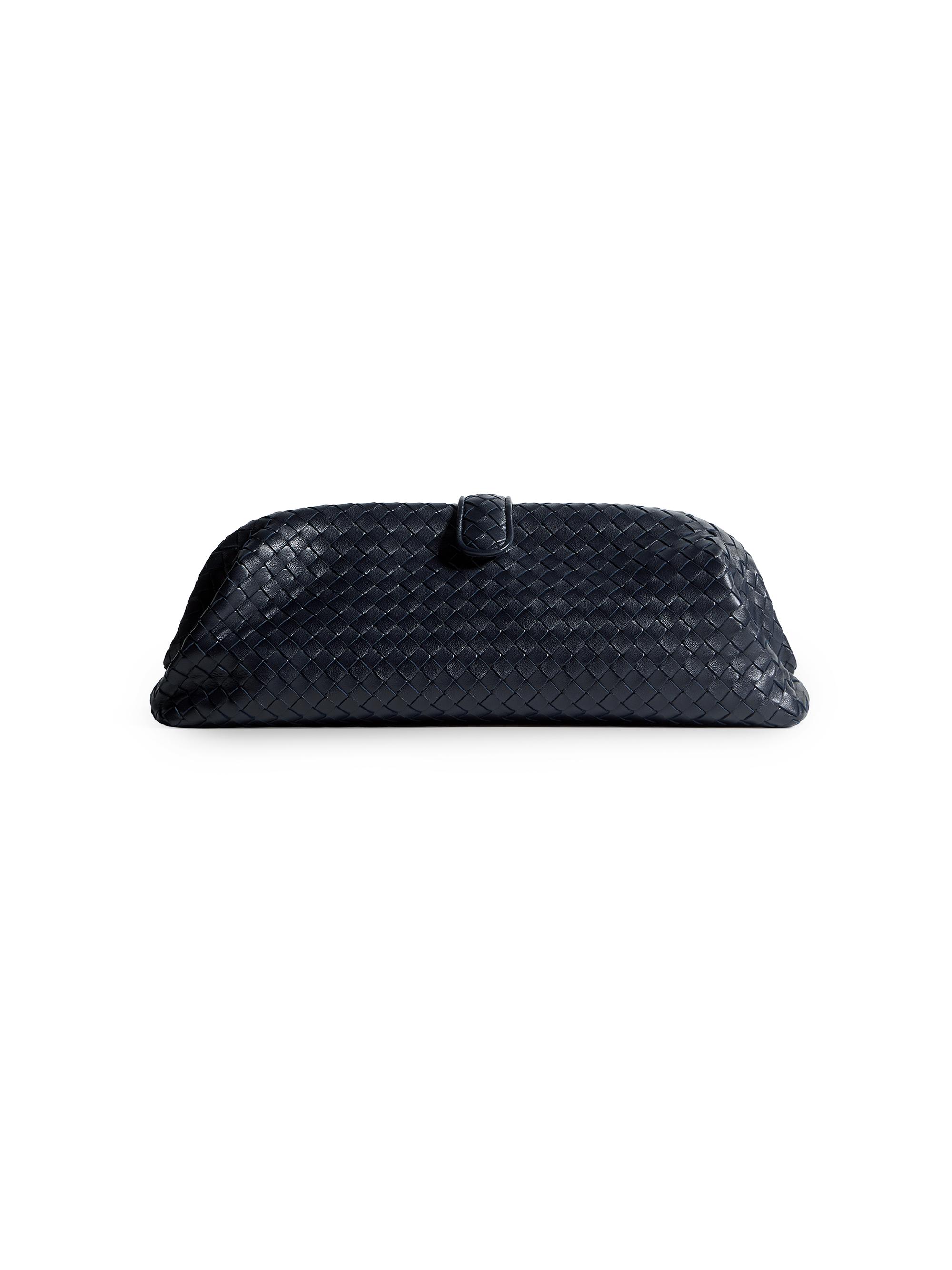 Bottega Veneta Women's Lauren Intrecciato Leather Clutch - Lava Red Brass