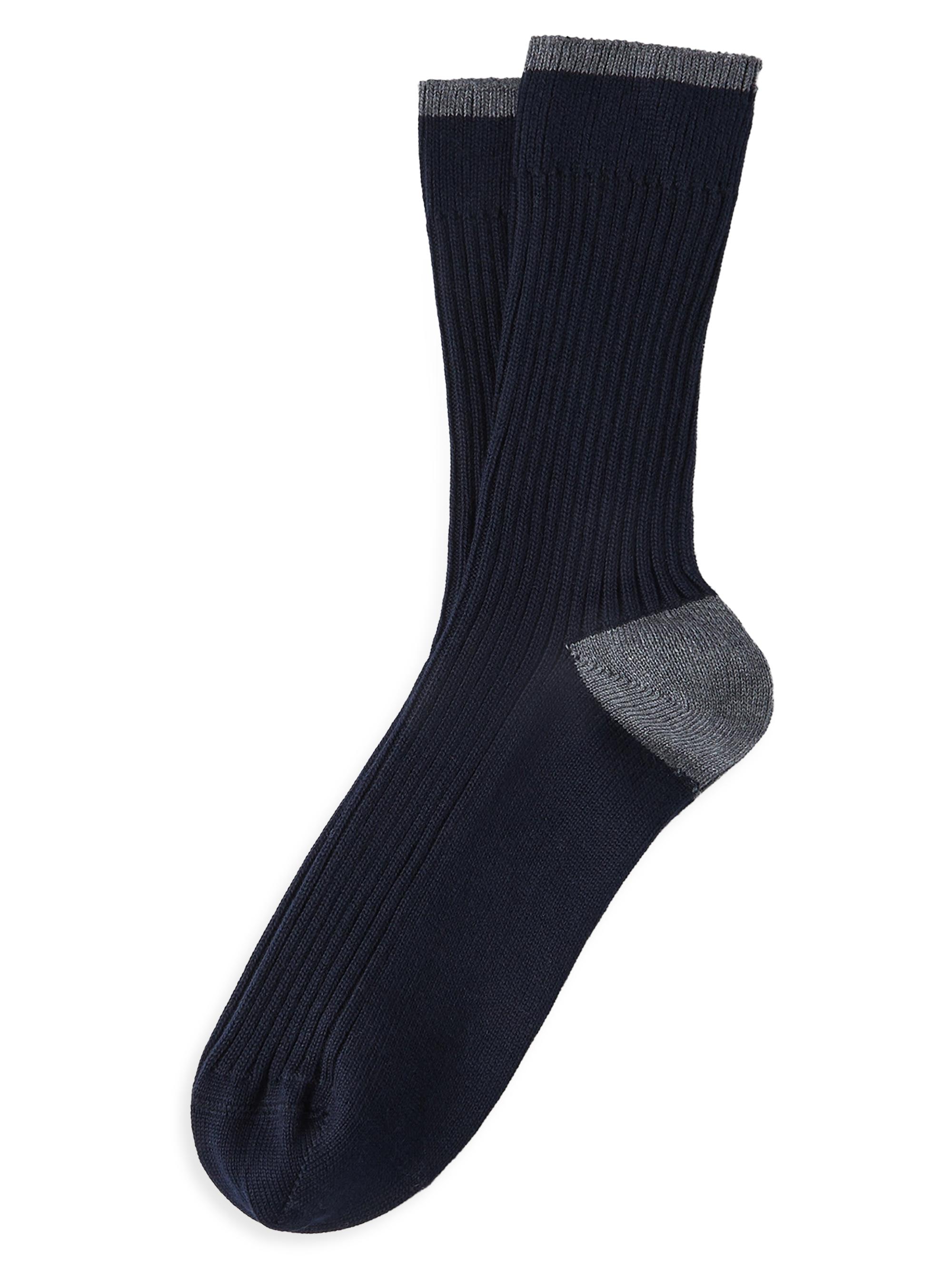 Brunello Cucinelli Men's Cotton Socks - Navy Blue