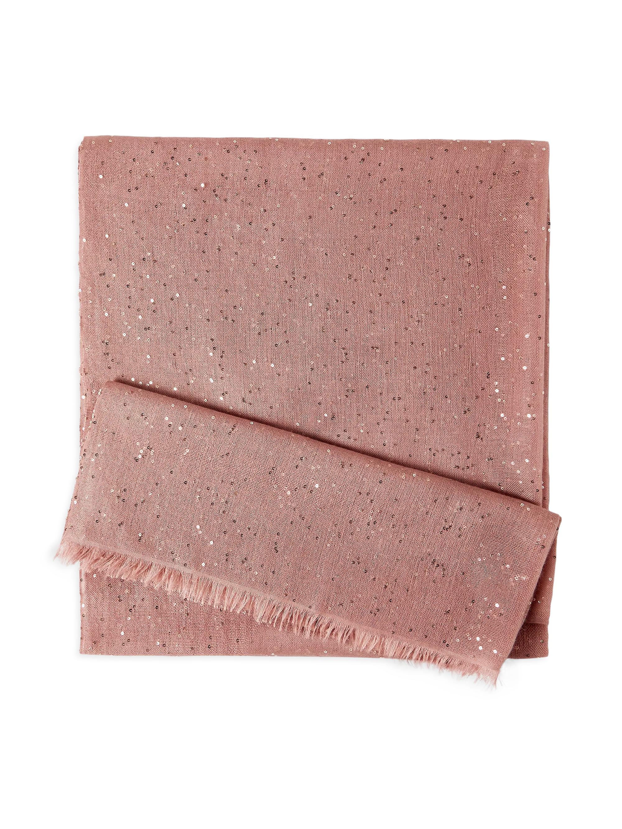 Brunello Cucinelli Women's Lightweight Cashmere and Silk Diamond Yarn Knit Scarf - Pink