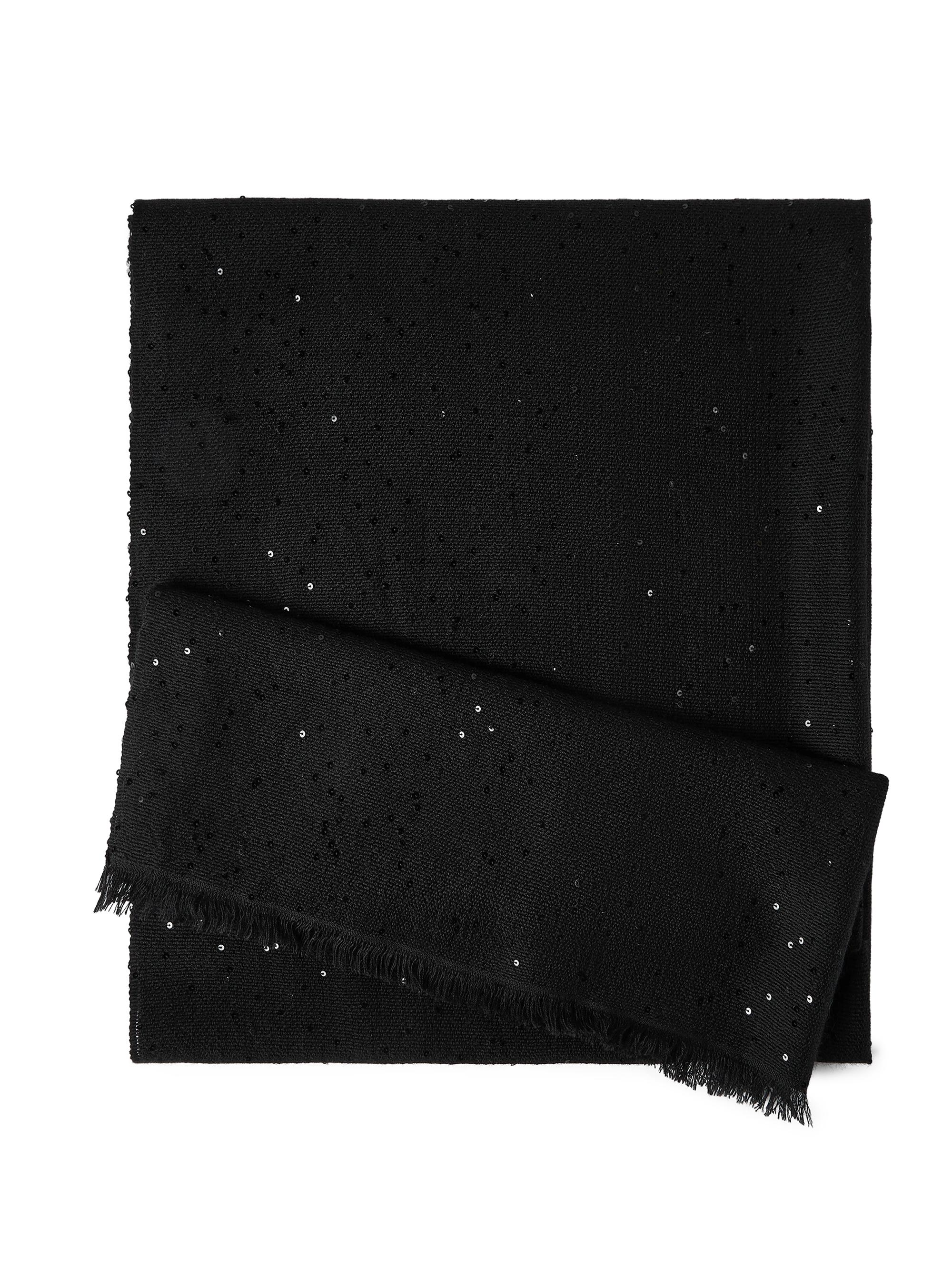 Brunello Cucinelli Women's Cashmere and Silk Diamond Yarn Scarf - Black | Thumbnail 5