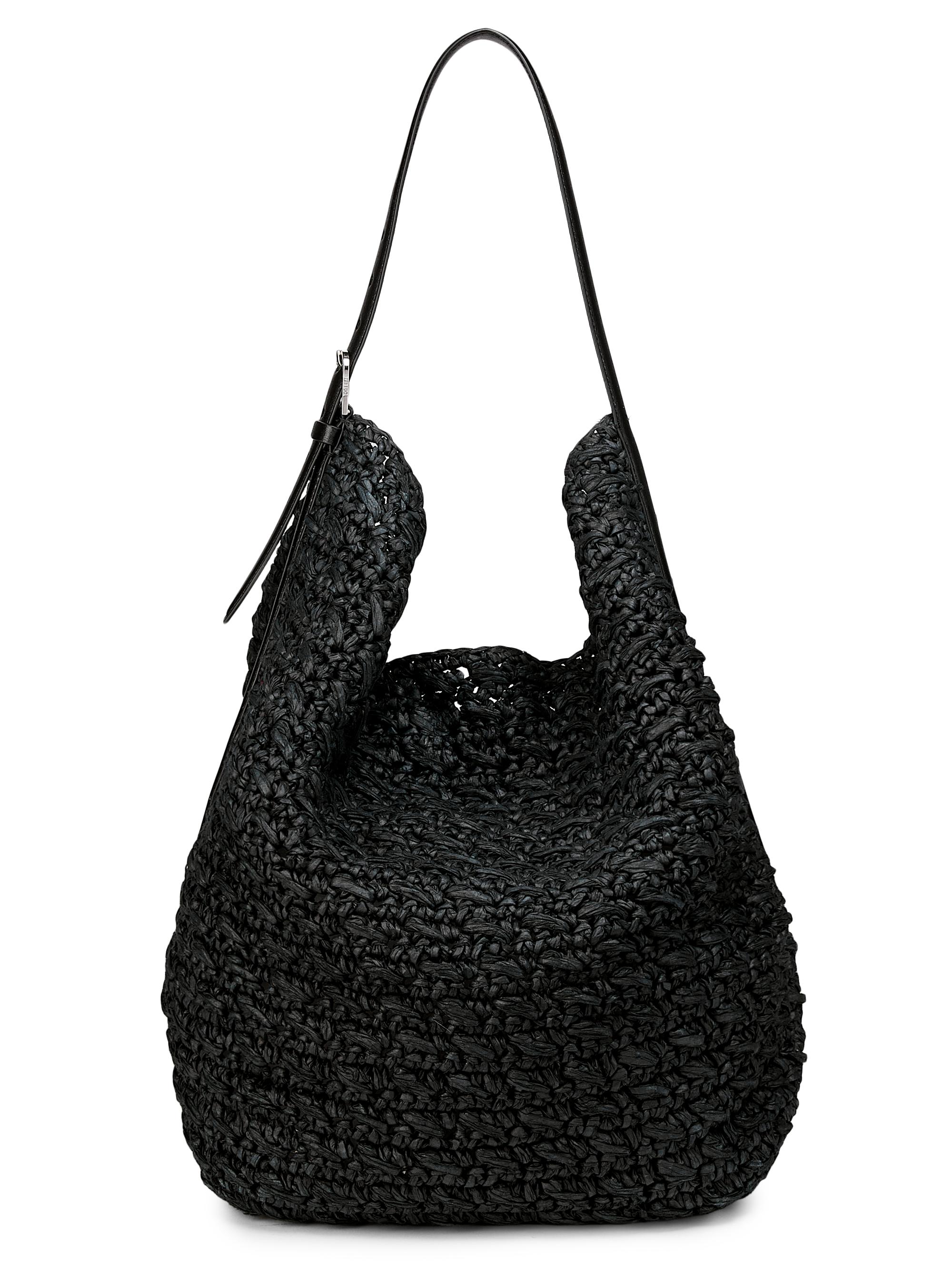 Toteme Women's Raffia Tote Bag - Black | Thumbnail 7