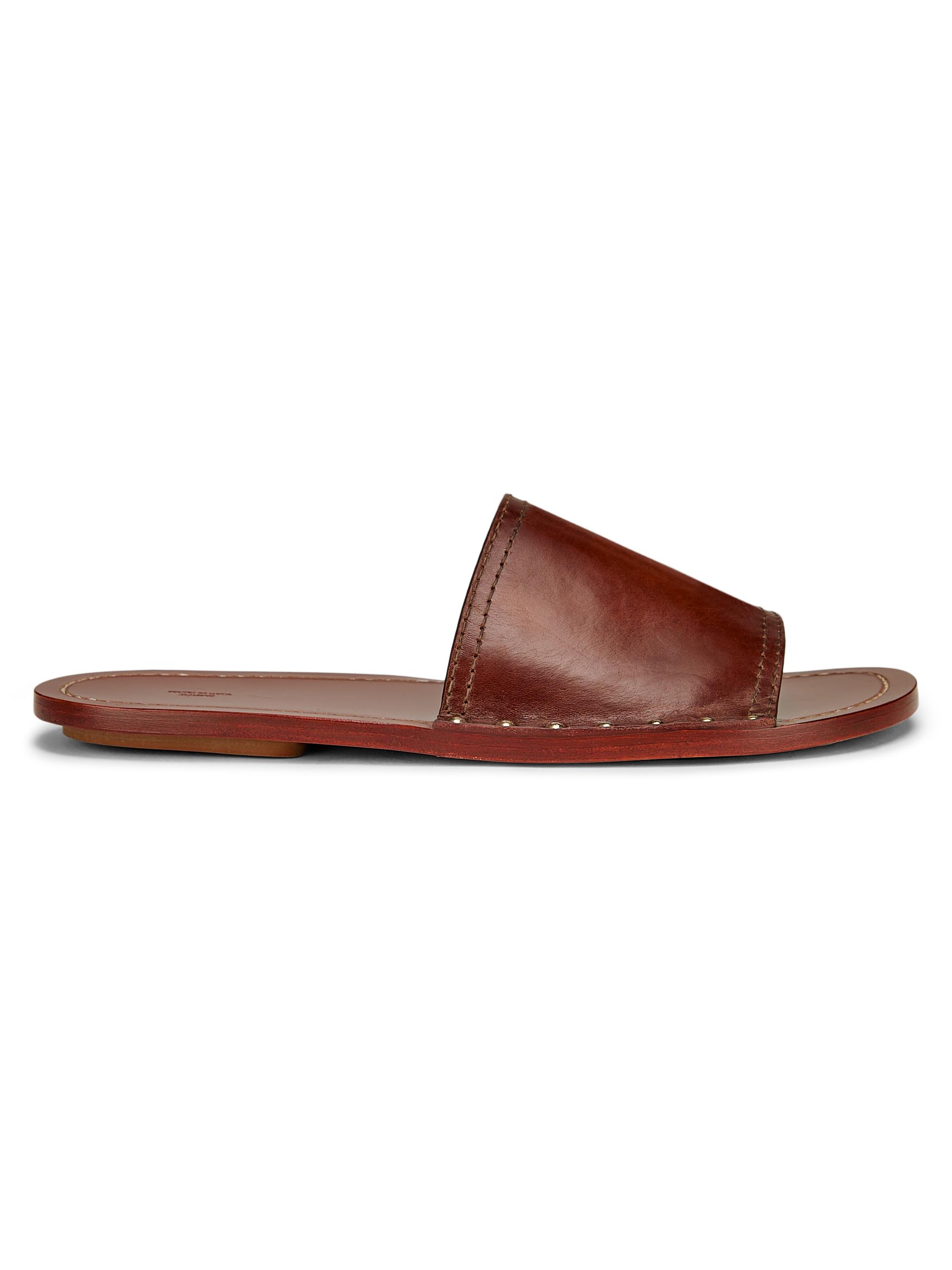 Toteme Women's Stud-Trim Leather Slide Sandals - Sienna | Thumbnail 7