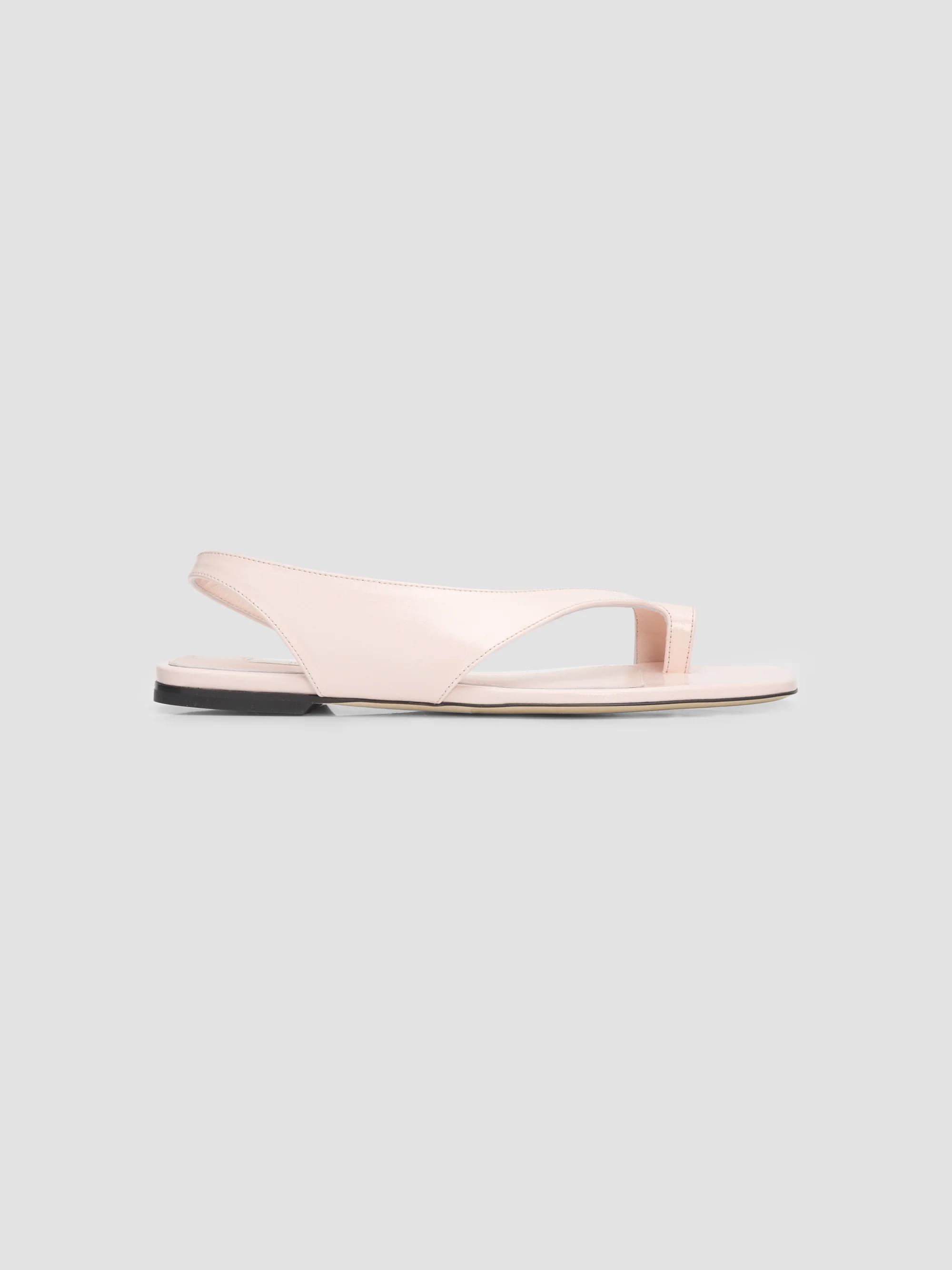 Women's Leather Asymmetric Sandals - Flamingo - Size 12