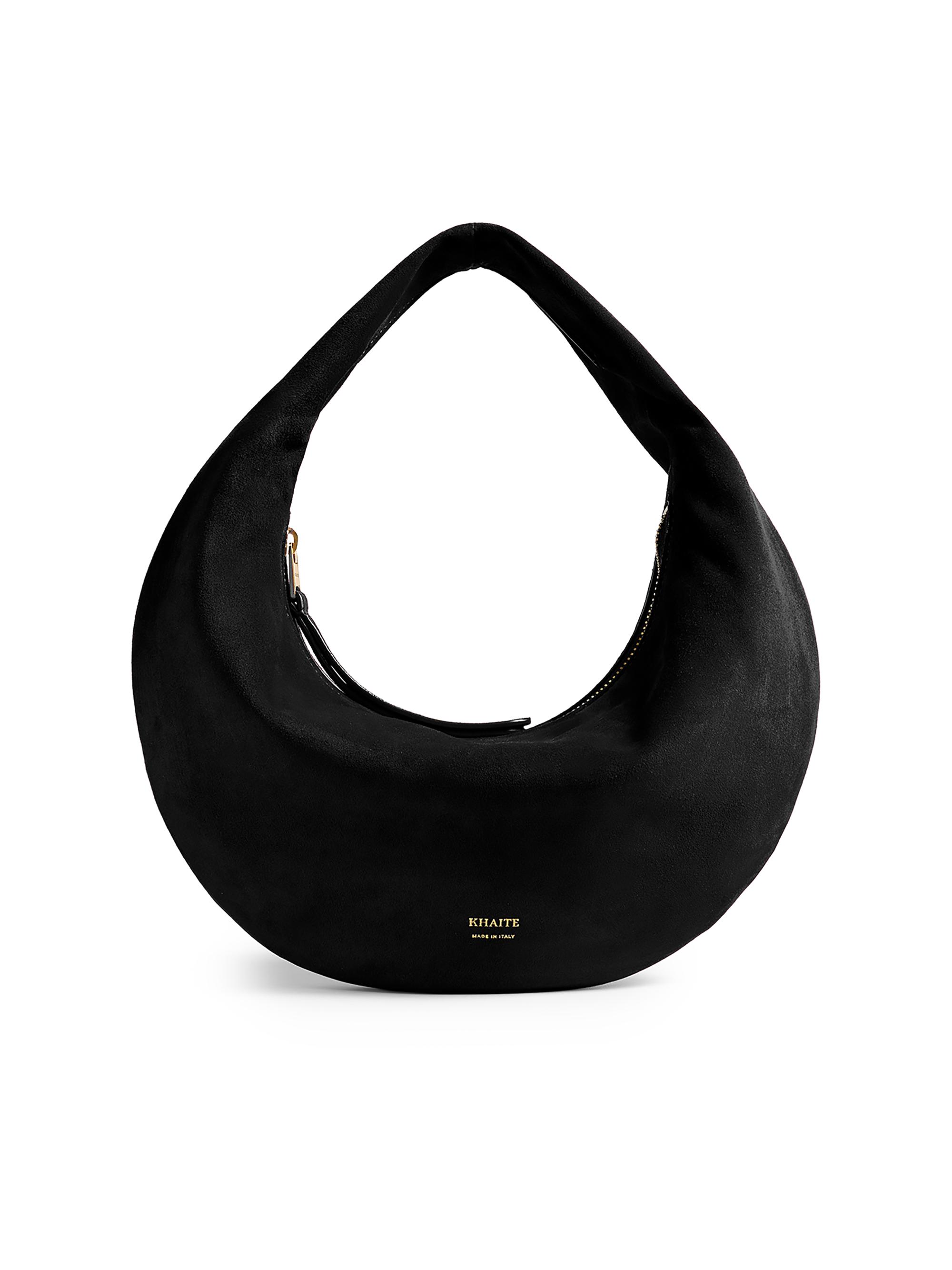 Khaite Women's Olivia Mini Suede Hobo Bag - Black - Women's Bags
