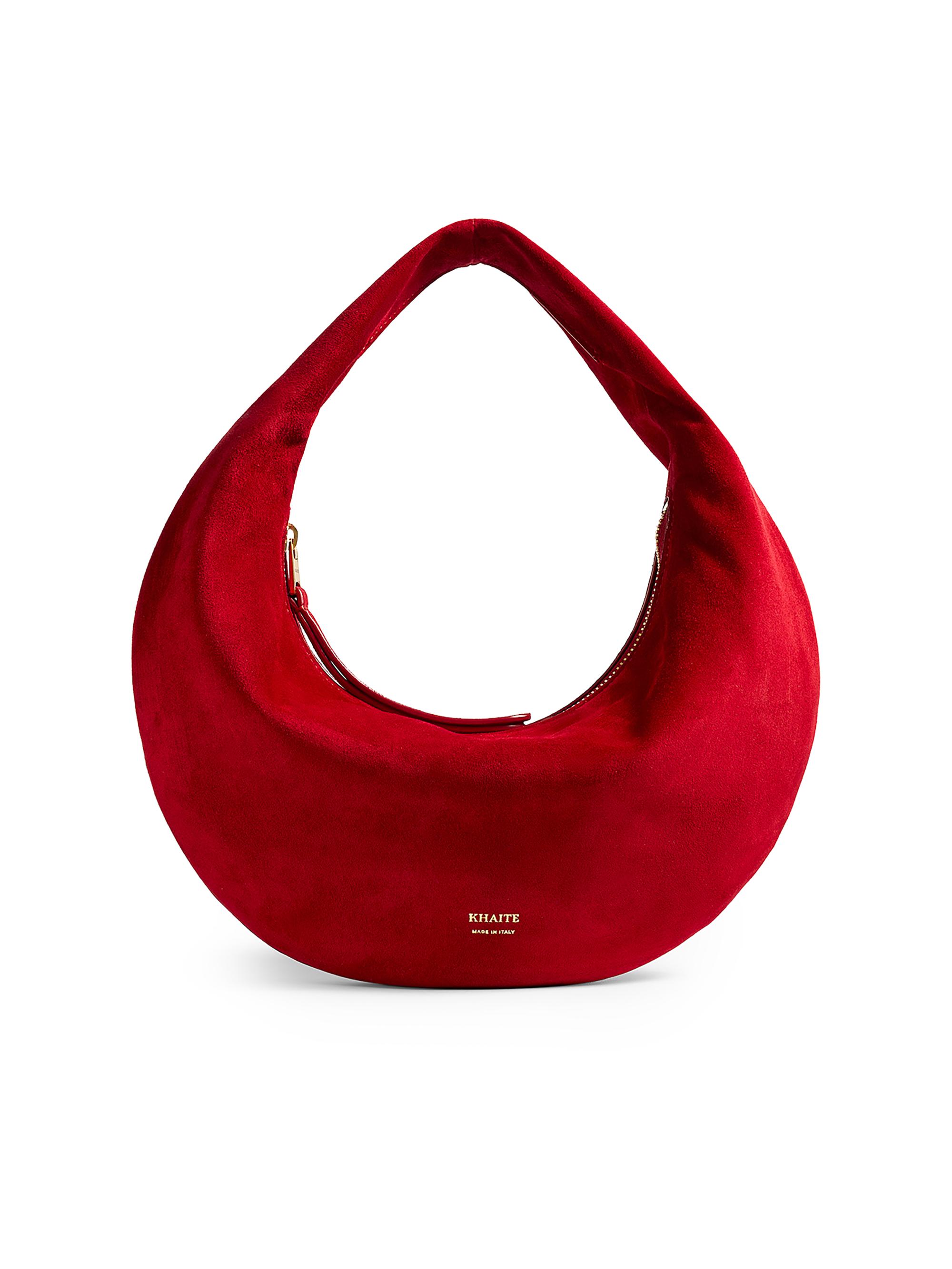 Khaite Women's Olivia Mini Suede Hobo Bag - Ruby - Women's Bags